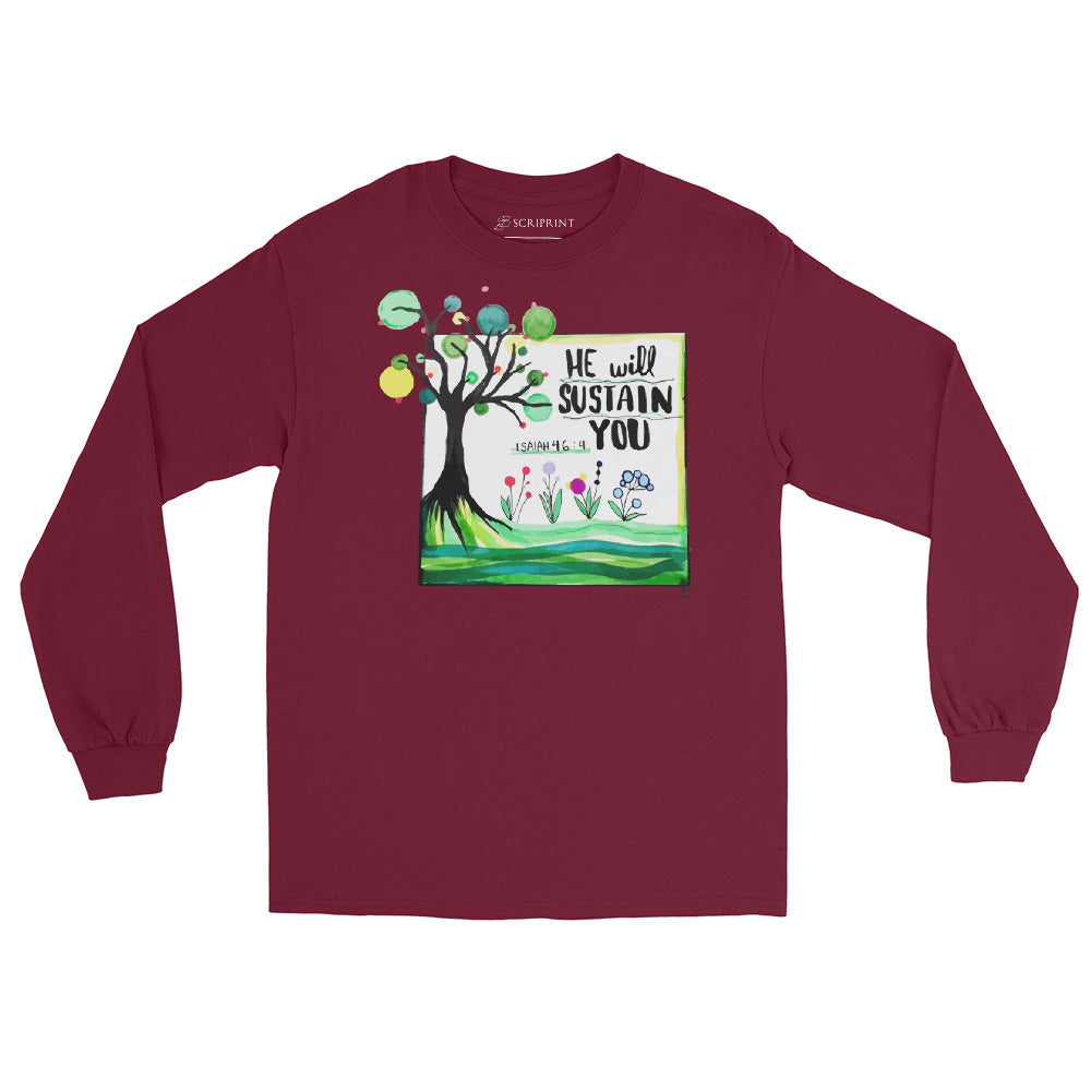 He Will Sustain You Men’s Long Sleeve Shirt