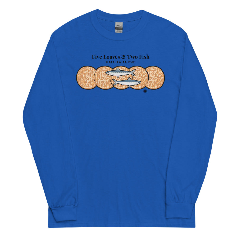 Five Loaves & Two Fish Dark-Colored Men’s Long Sleeve Shirt