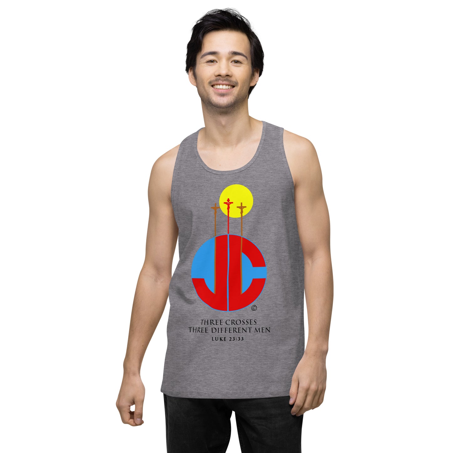Three Crosses Men’s Premium Tank Top