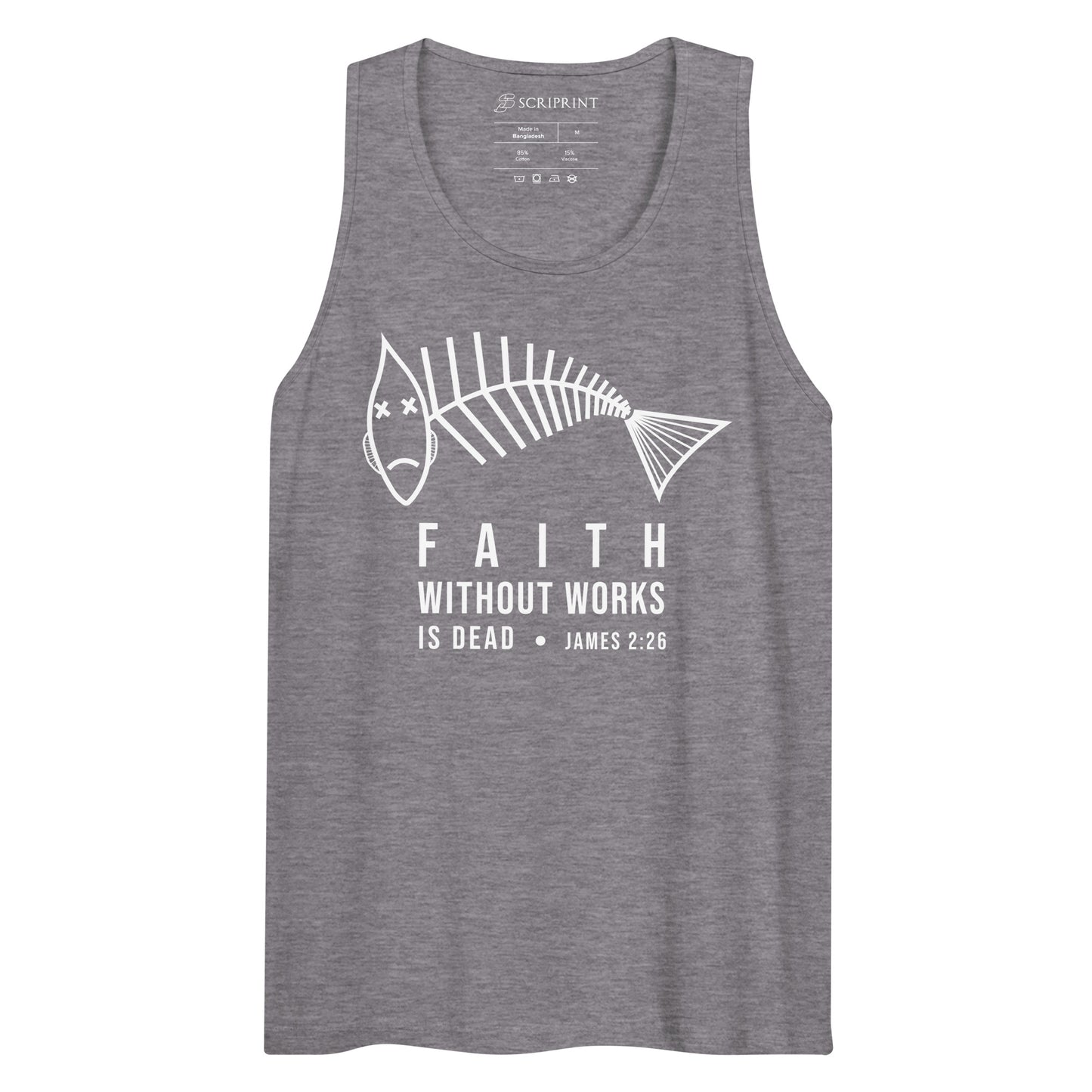 Faith Without Works Dark-Colored Men’s Premium Tank Top