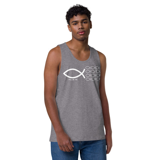 Follow Me Dark-Colored Men’s Premium Tank Top