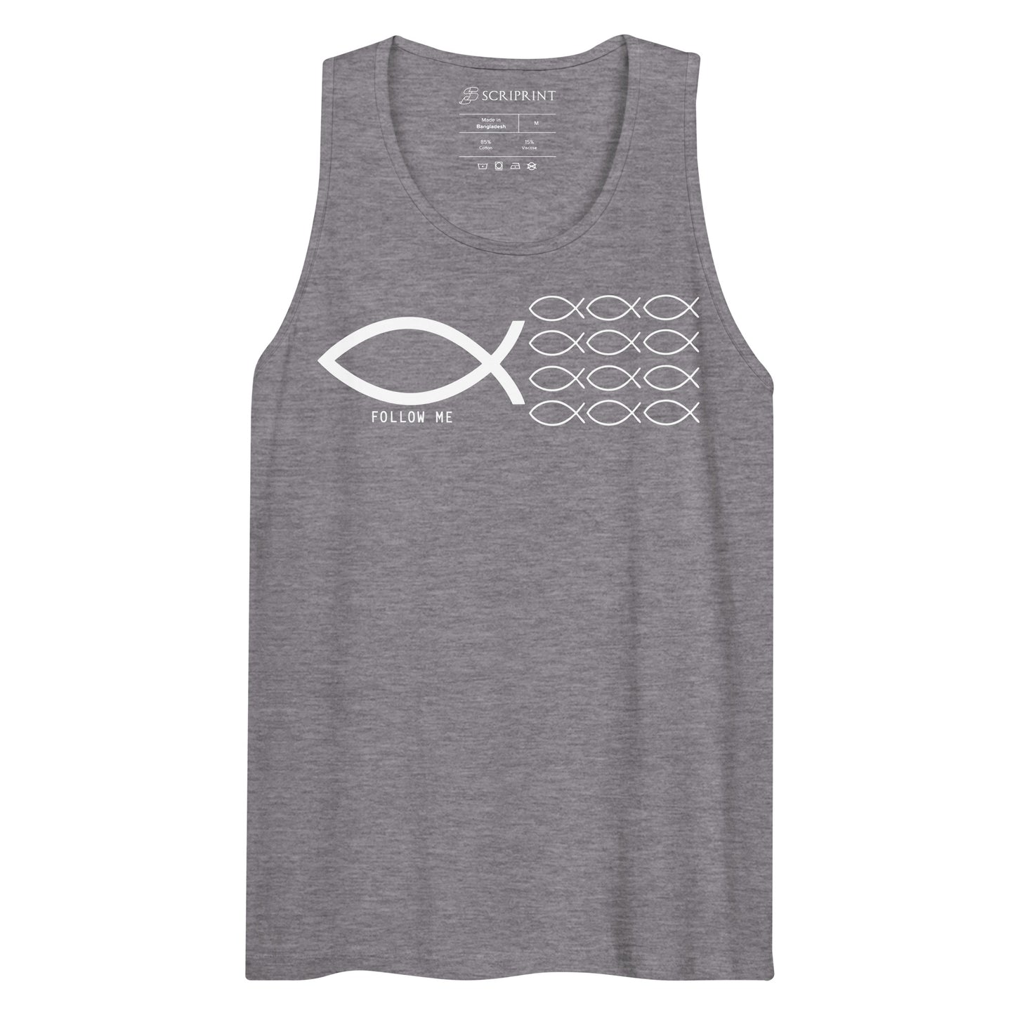 Follow Me Dark-Colored Men’s Premium Tank Top