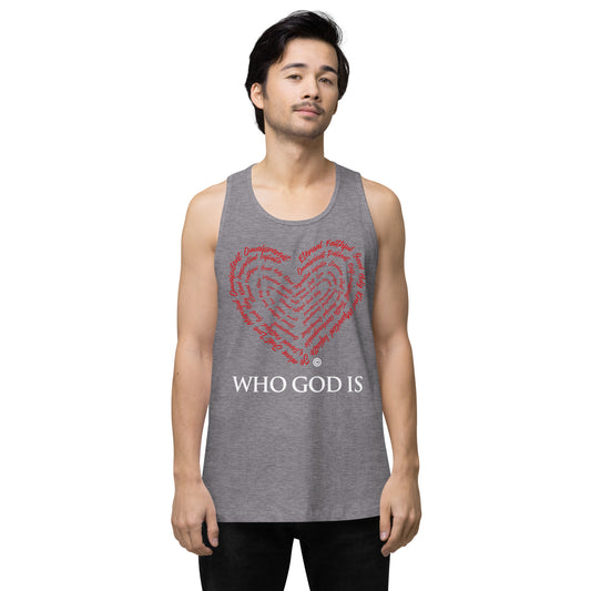 Who God Is Dark-Colored Men’s Premium Tank Top