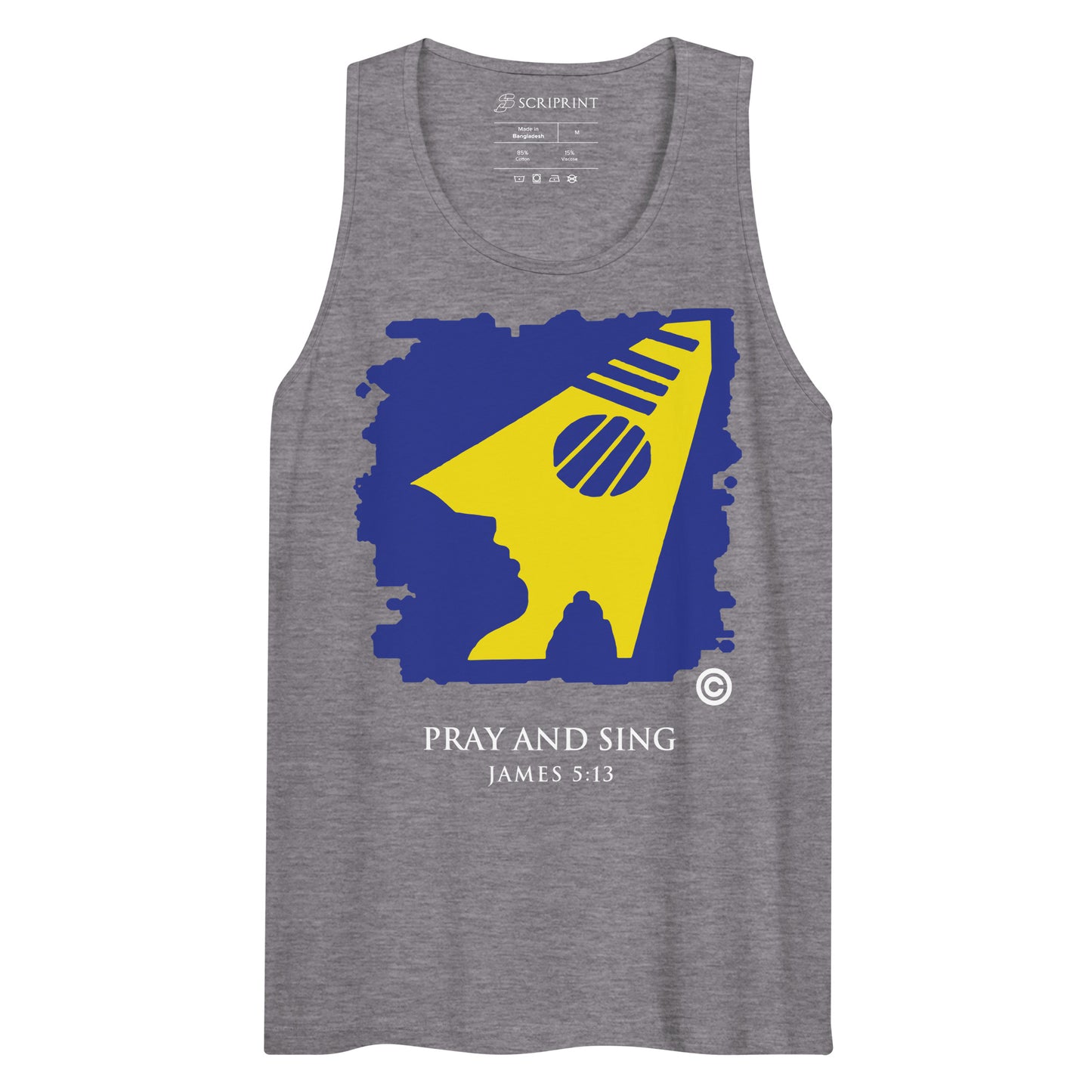 Pray and Sing Dark-Colored Men’s Premium Tank Top