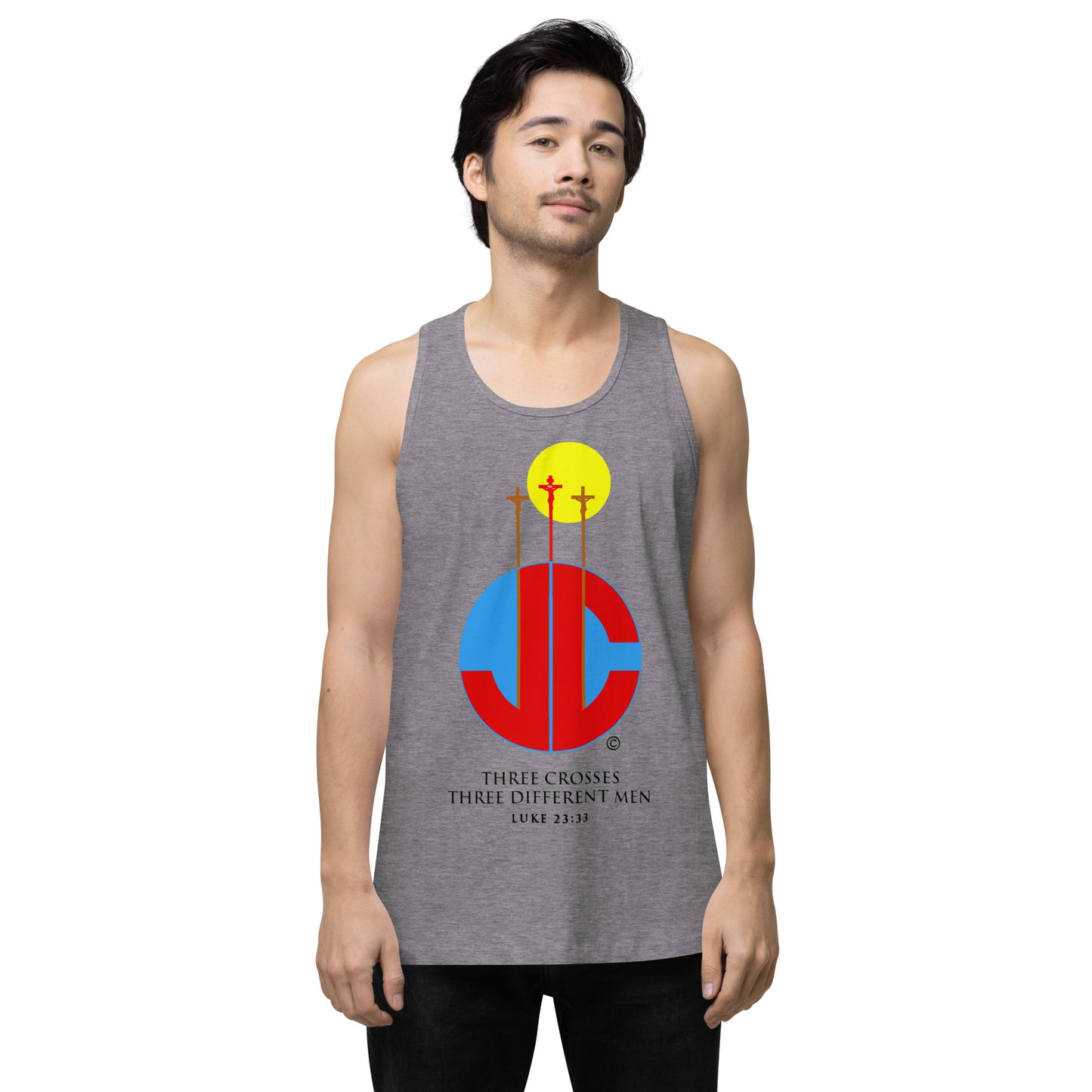 Three Crosses Men’s Premium Tank Top