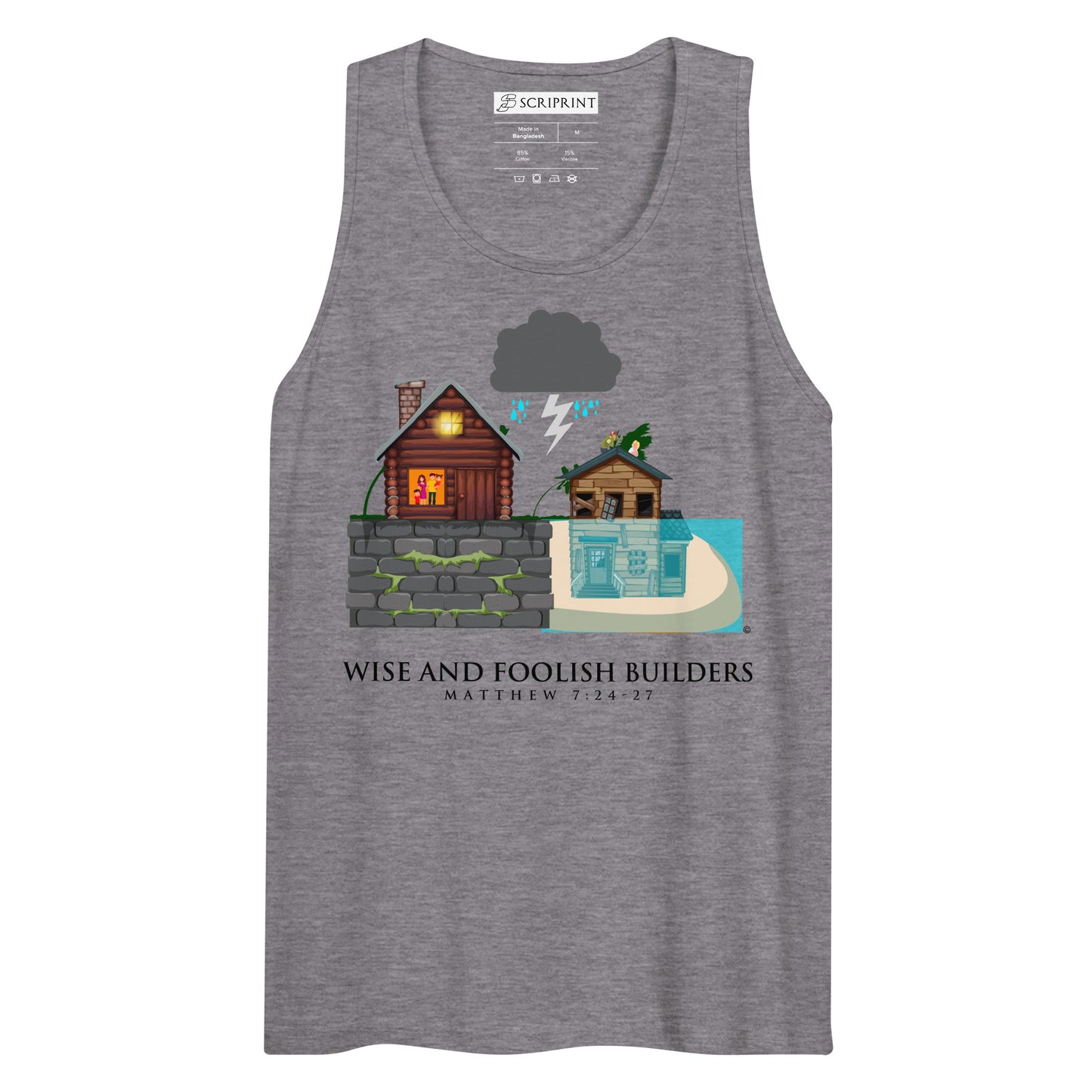 Wise and Foolish Builders Men’s Premium Tank Top