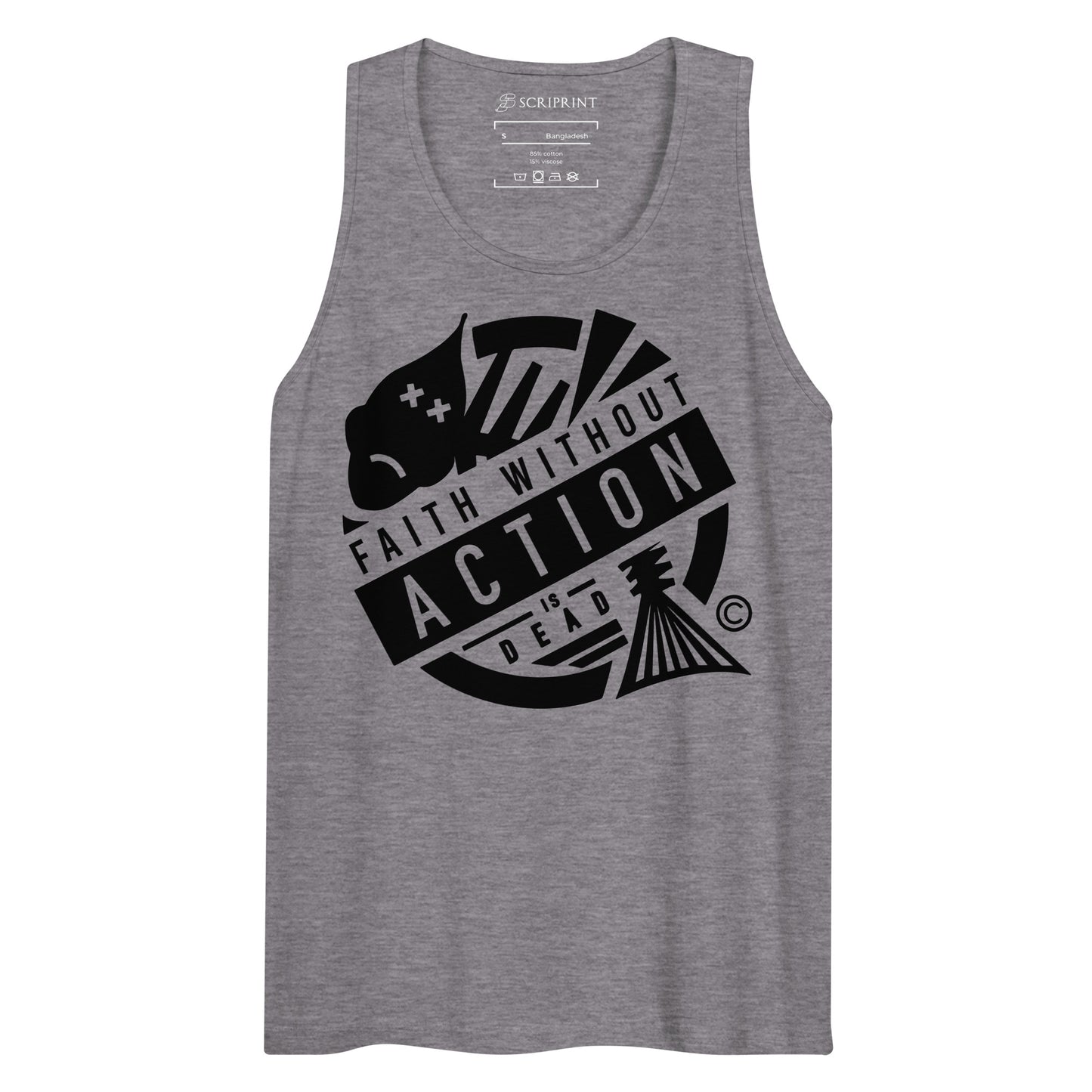 Faith Without Action Men’s premium tank top