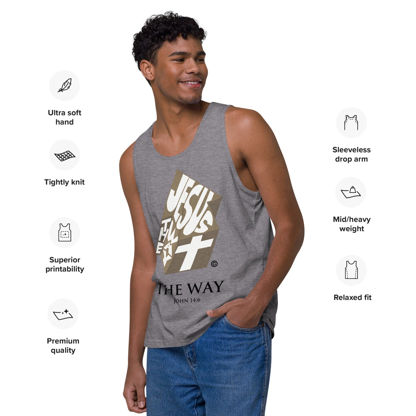 The Way Dark-Colored Men’s Premium Tank Top
