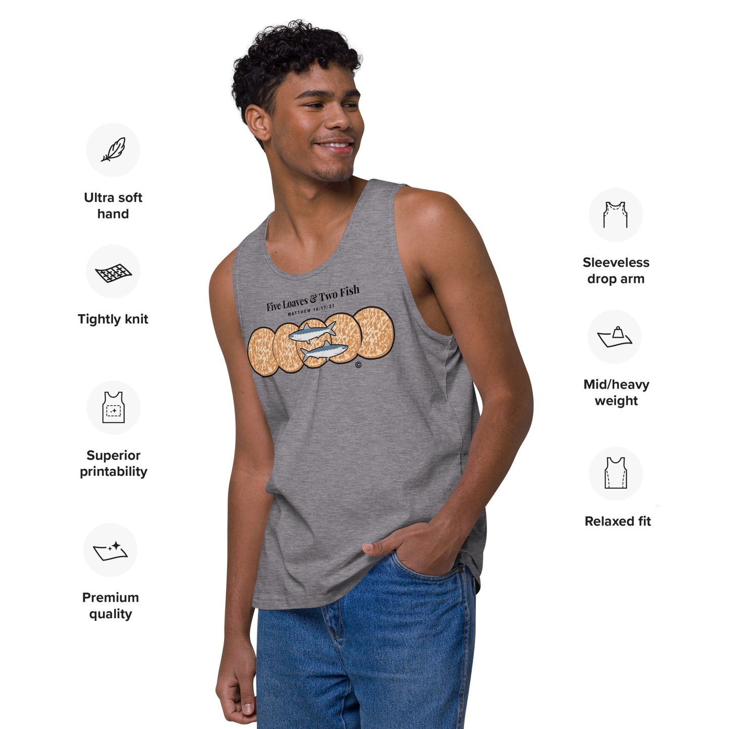 Five Loaves & Two Fish Men’s Premium Tank Top