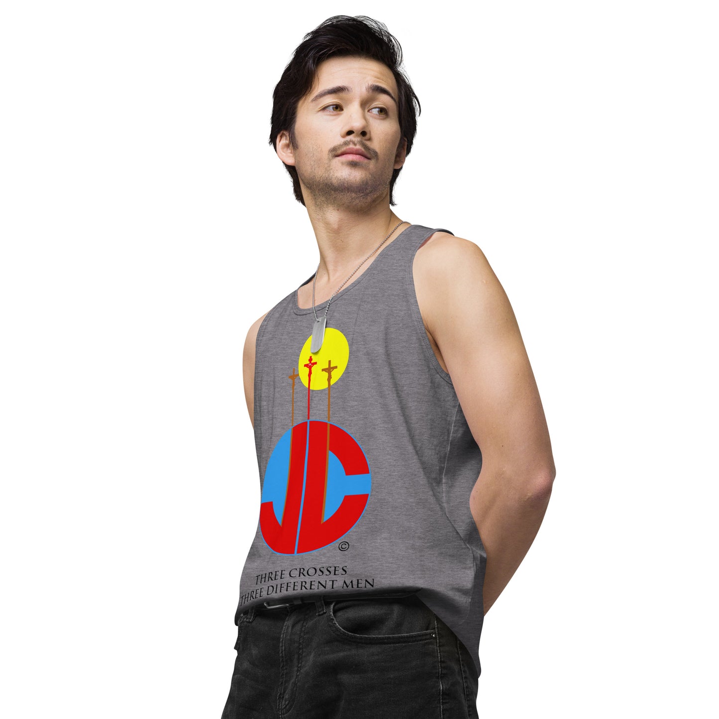 Three Crosses Men’s Premium Tank Top