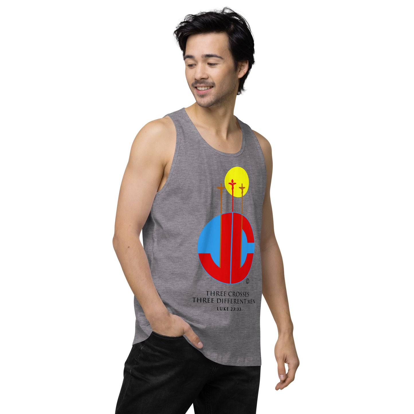 Three Crosses Men’s Premium Tank Top