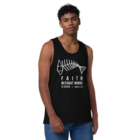 Faith Without Works Dark-Colored Men’s Premium Tank Top