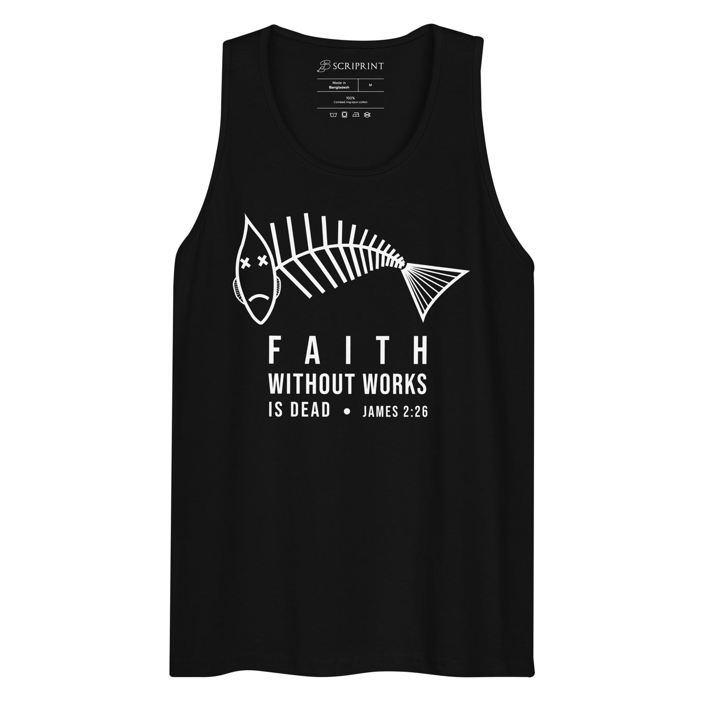 Faith Without Works Dark-Colored Men’s Premium Tank Top