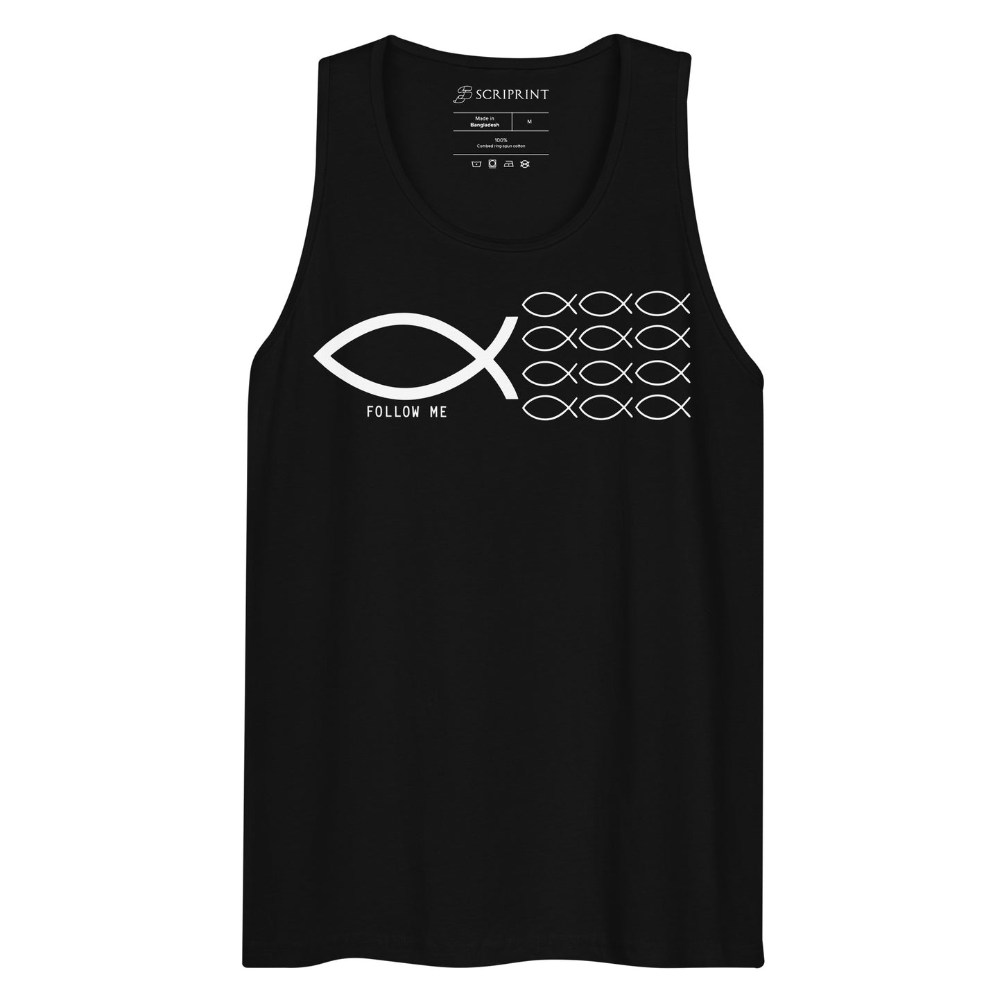 Follow Me Dark-Colored Men’s Premium Tank Top