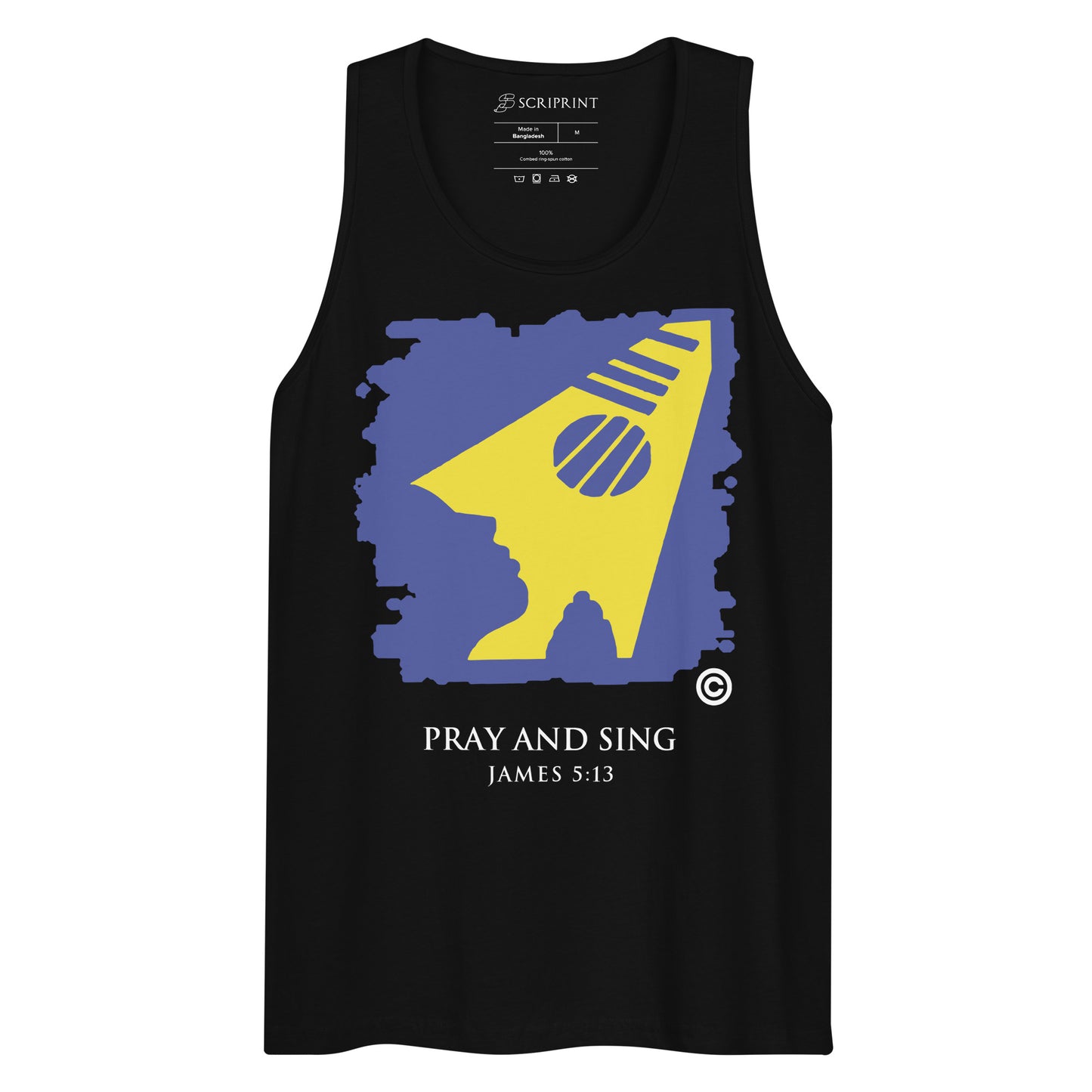 Pray and Sing Dark-Colored Men’s Premium Tank Top