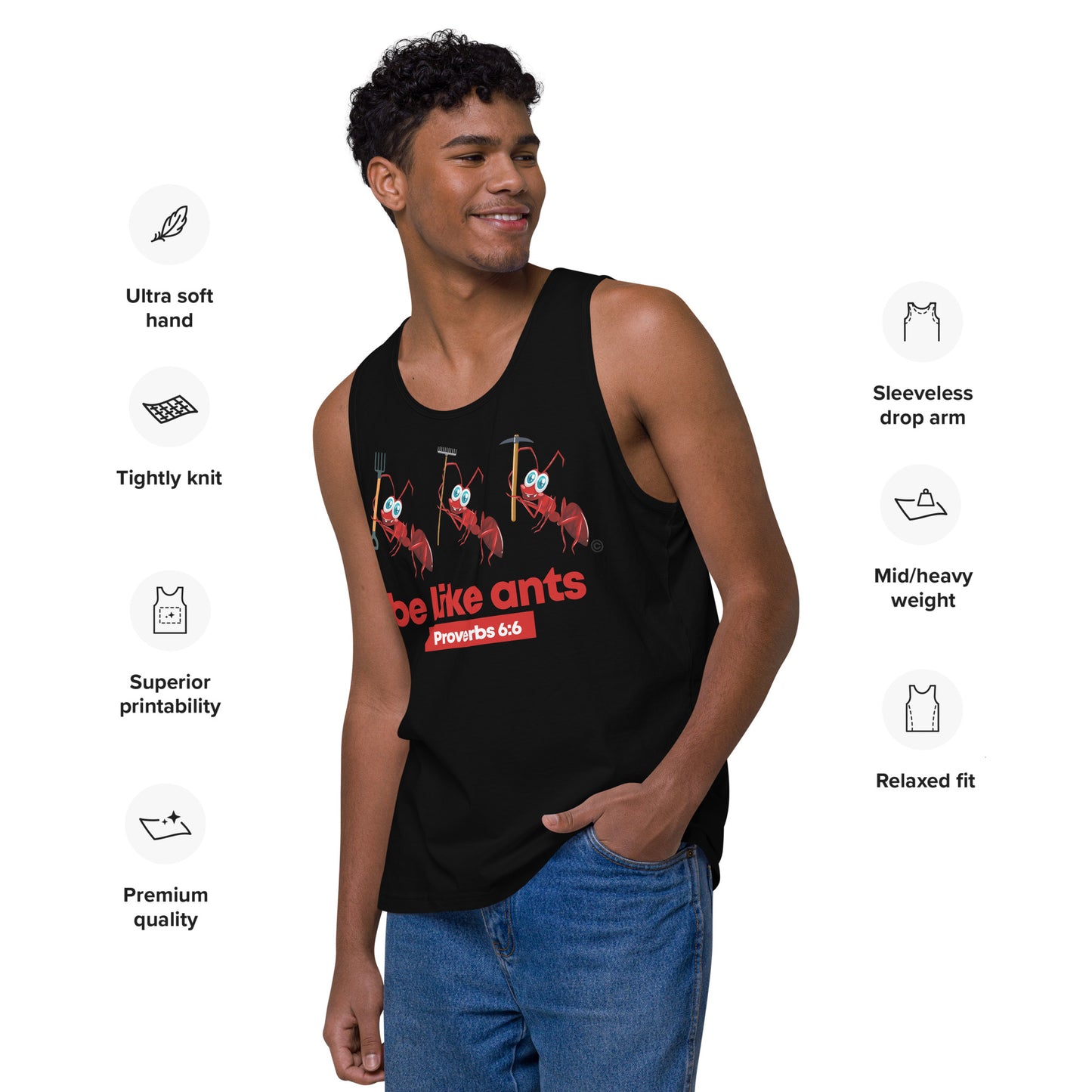 Be Like Ants Dark-Colored Men’s Premium Tank Top