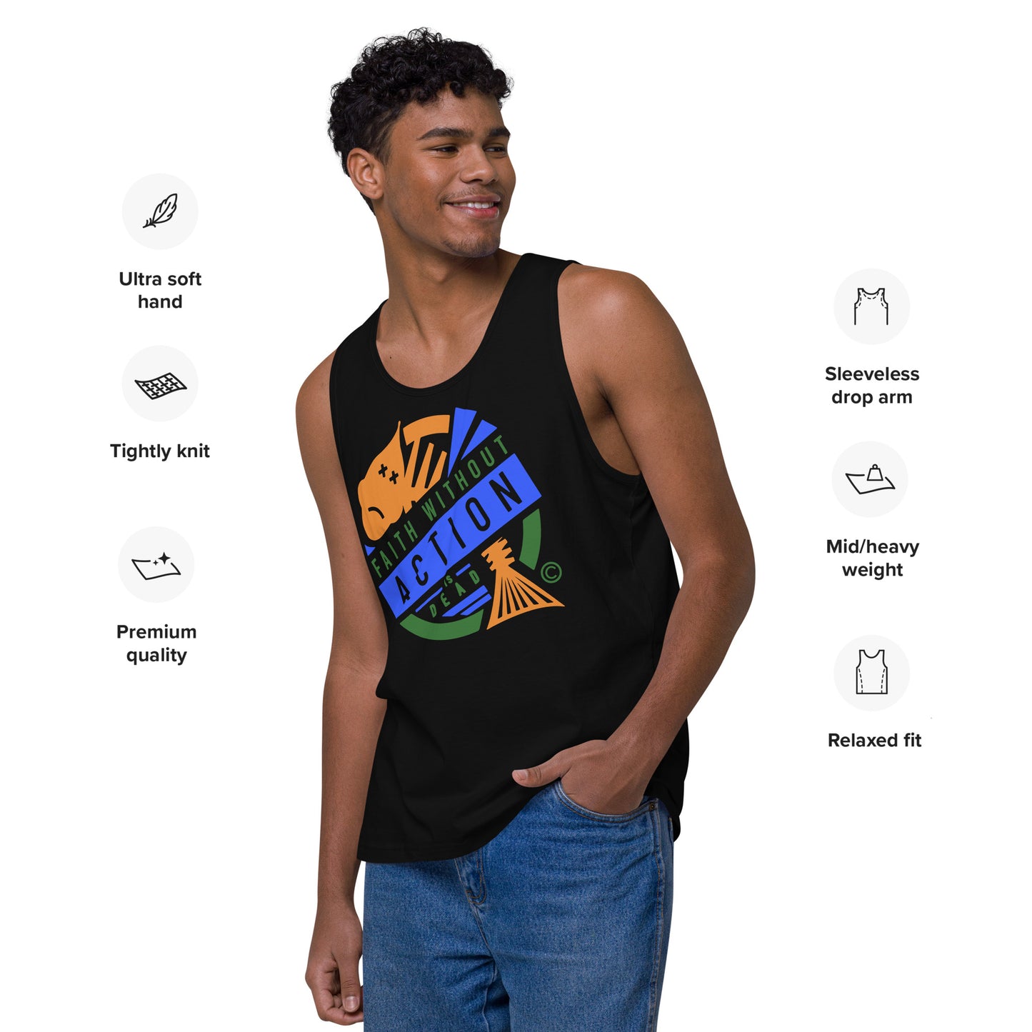 Faith Without Action is Dead Men’s Premium Tank Top