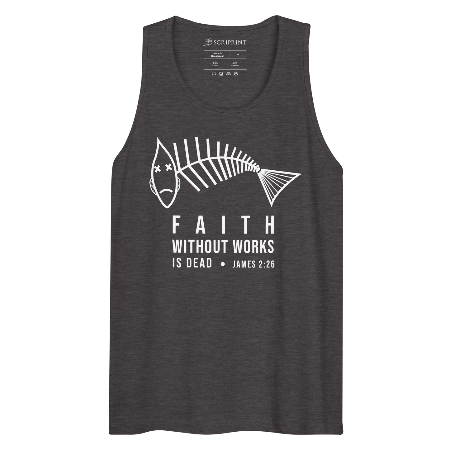 Faith Without Works Dark-Colored Men’s Premium Tank Top