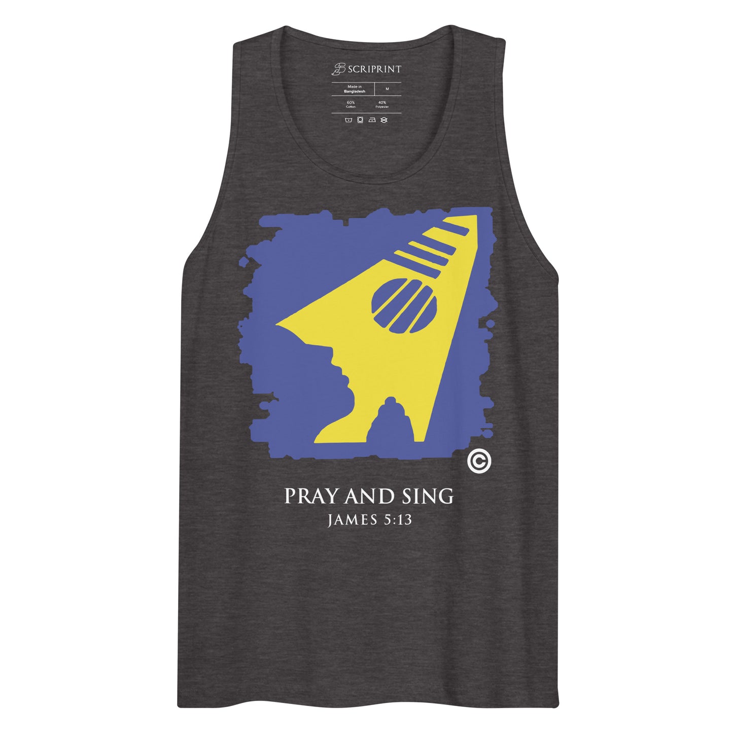 Pray and Sing Dark-Colored Men’s Premium Tank Top