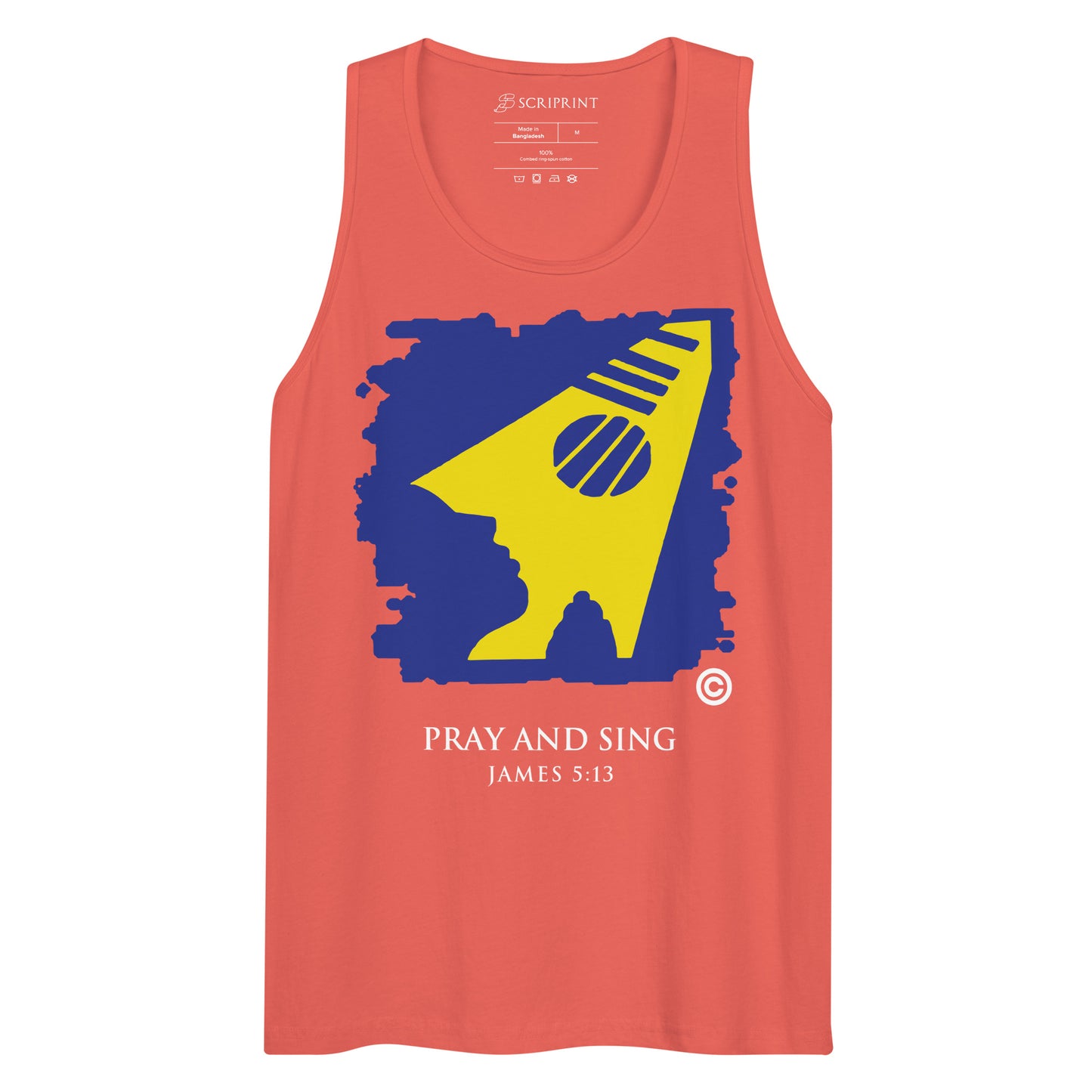 Pray and Sing Dark-Colored Men’s Premium Tank Top