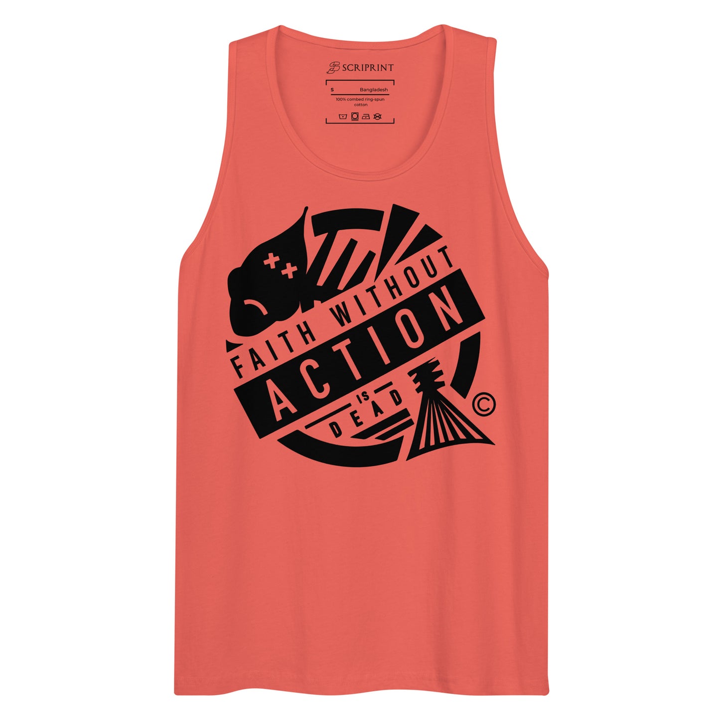 Faith Without Action Men’s premium tank top