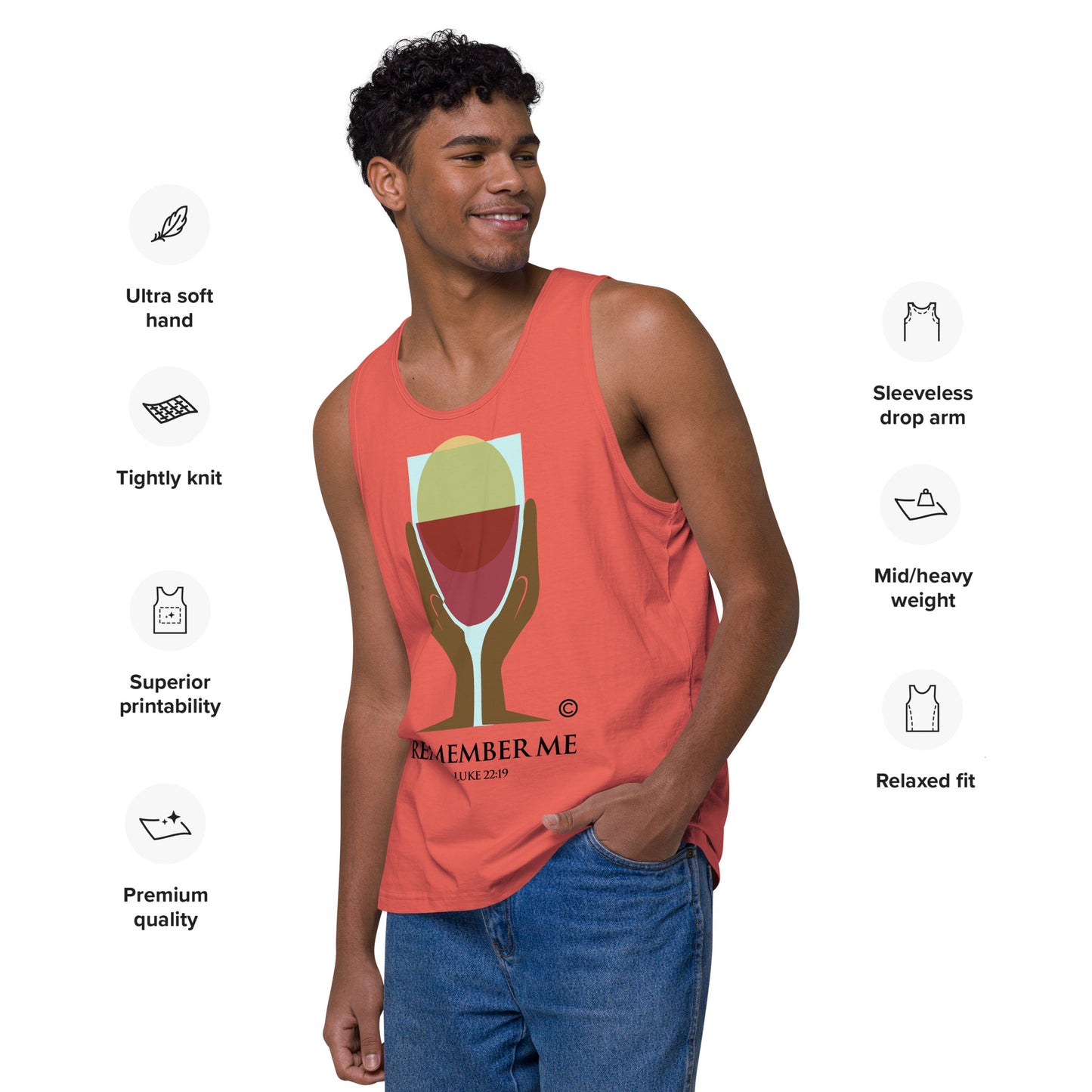 Remember Me Dark-Colored Men’s Premium Tank Top