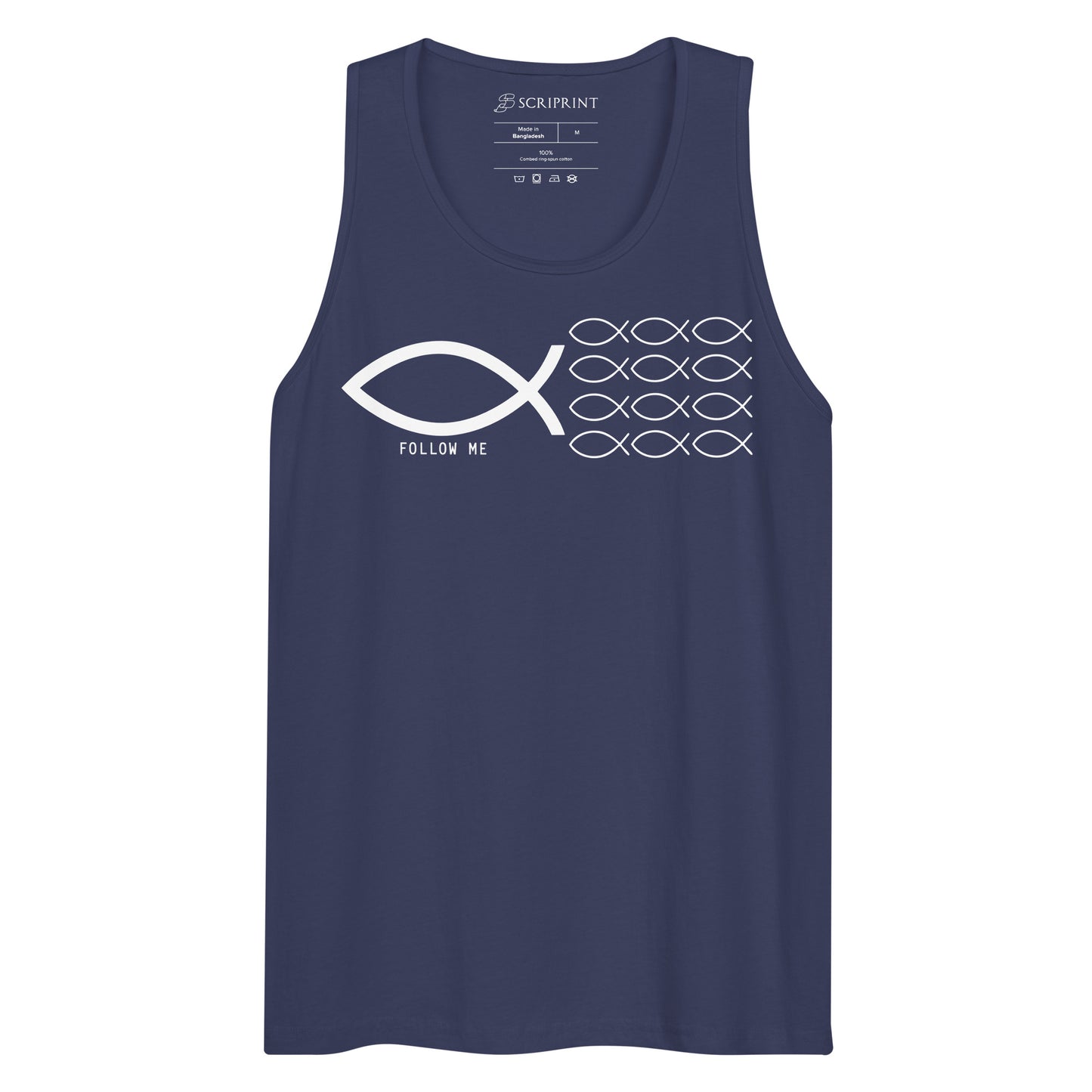 Follow Me Dark-Colored Men’s Premium Tank Top