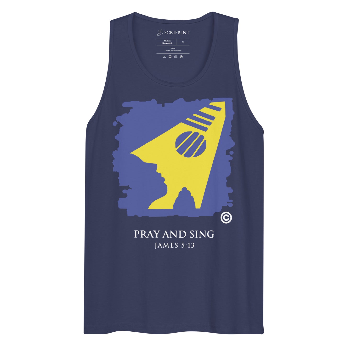 Pray and Sing Dark-Colored Men’s Premium Tank Top