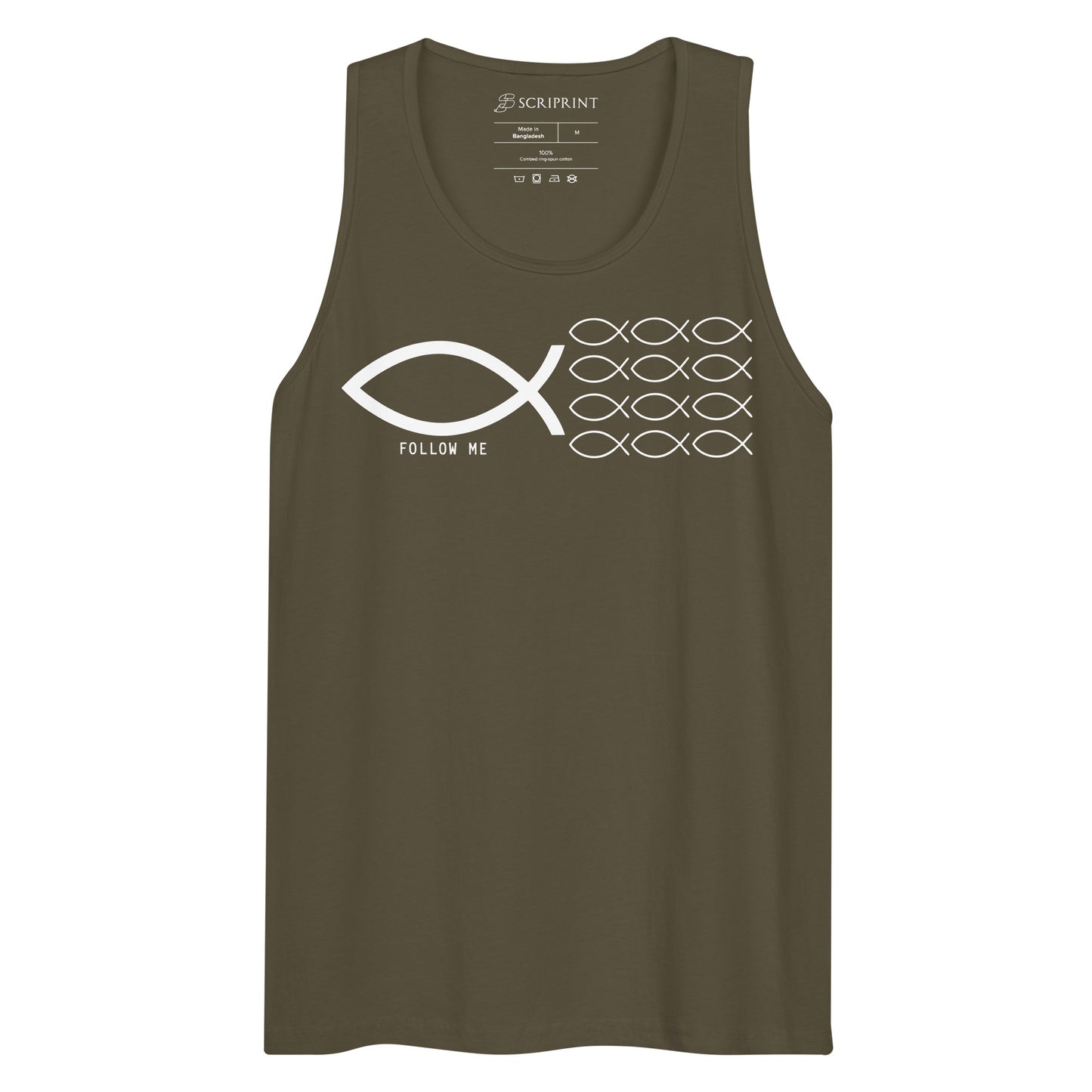 Follow Me Dark-Colored Men’s Premium Tank Top