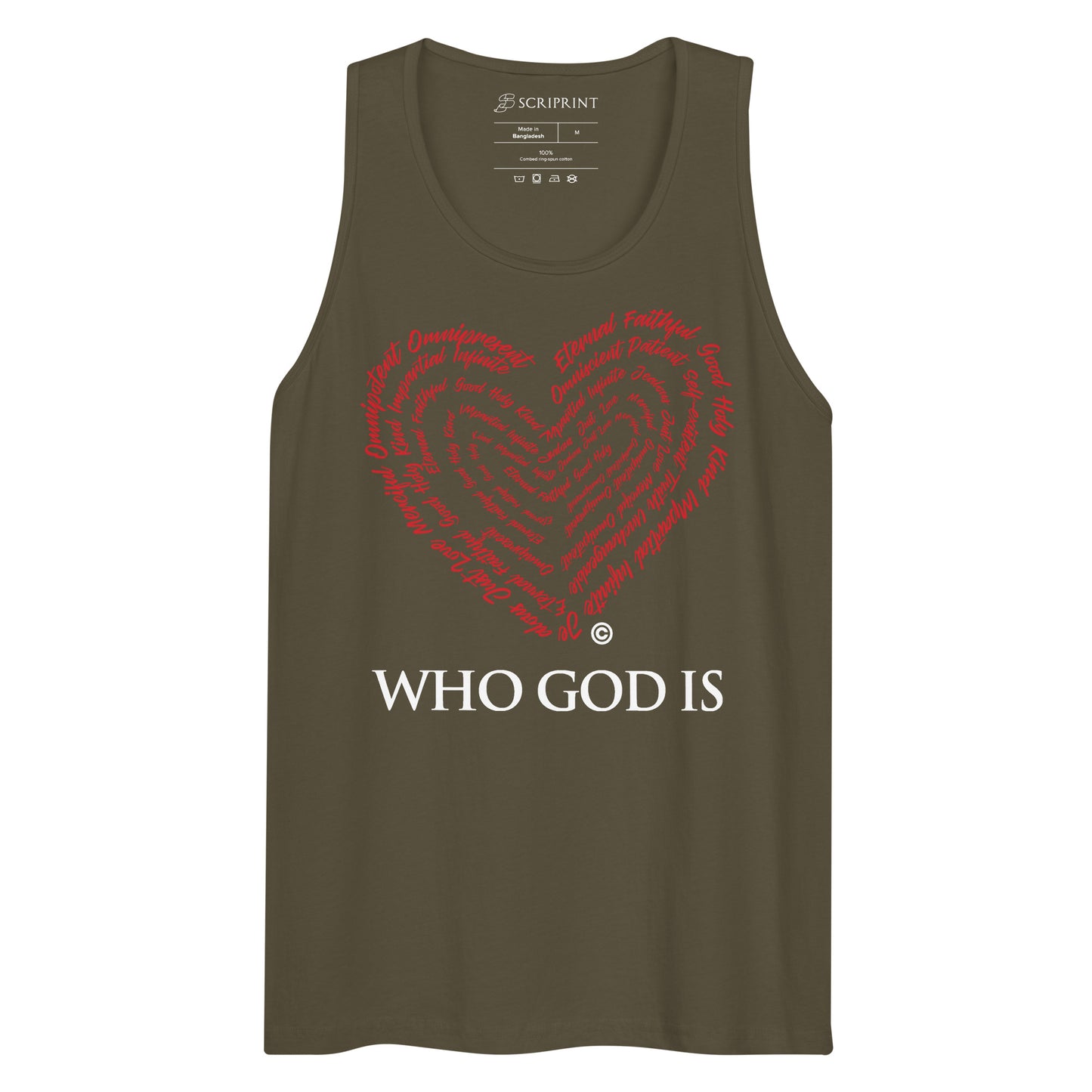 Who God Is Dark-Colored Men’s Premium Tank Top