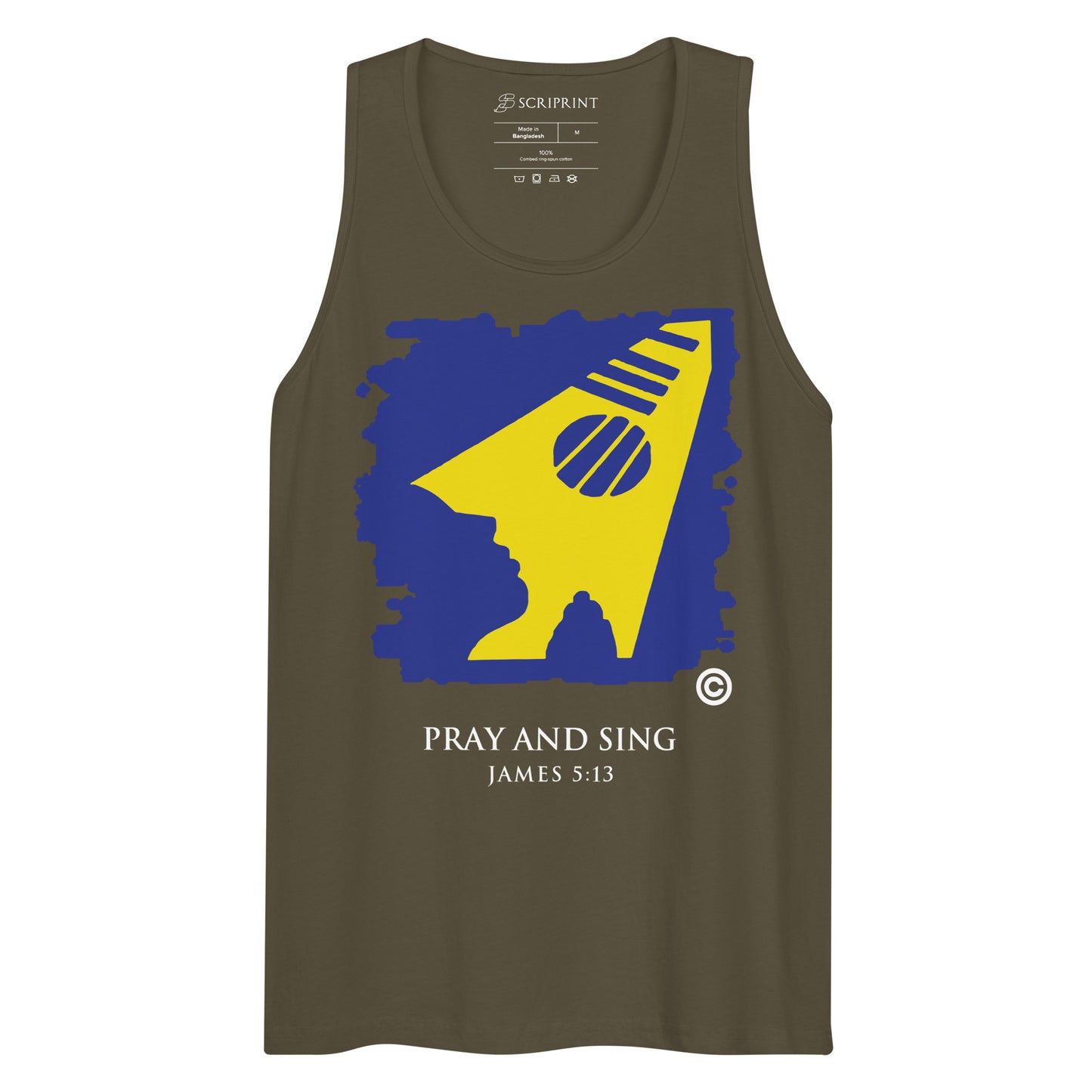Pray and Sing Dark-Colored Men’s Premium Tank Top