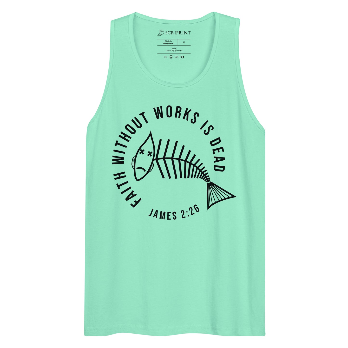 Faith Without Works Round Men’s Premium Tank Top