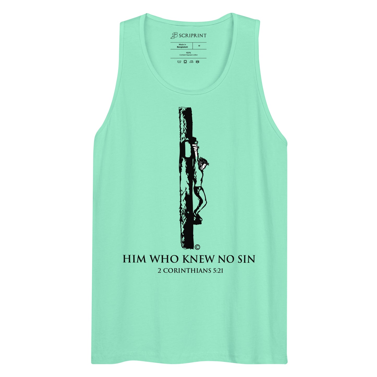 Him Who Knew No Sin Men’s Premium Tank Top