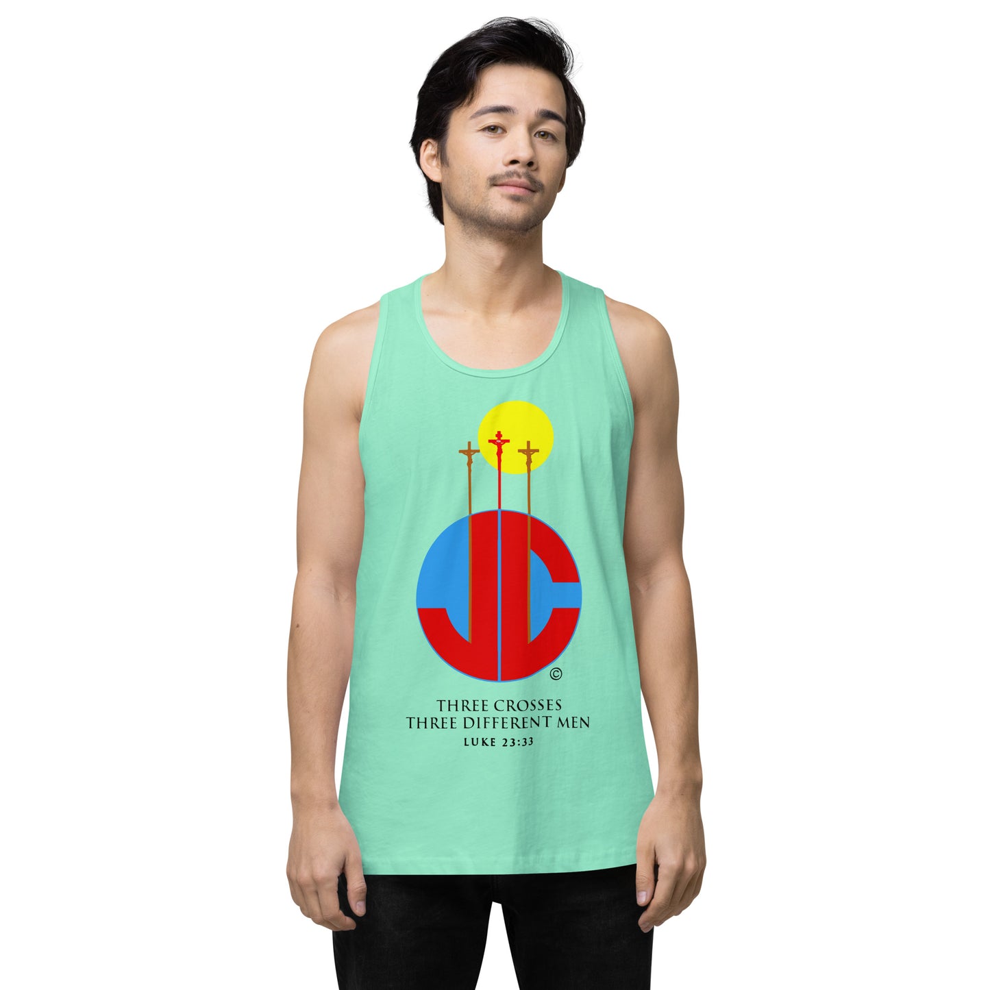 Three Crosses Men’s Premium Tank Top