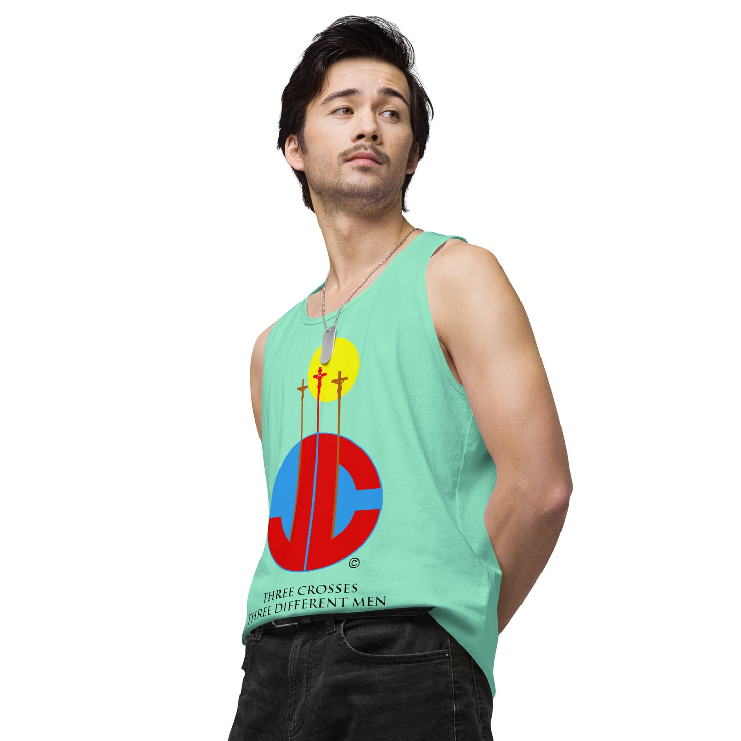 Three Crosses Men’s Premium Tank Top