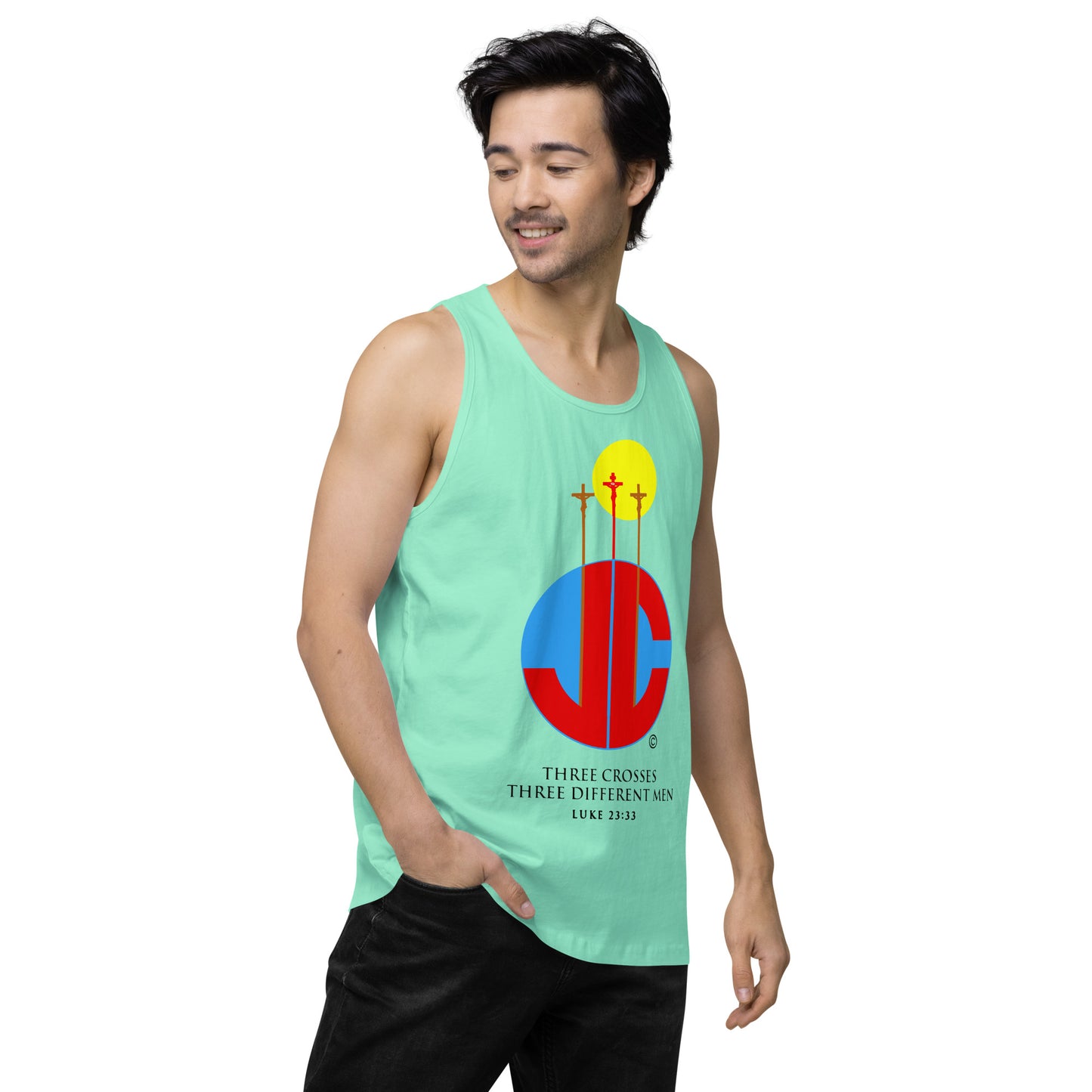 Three Crosses Men’s Premium Tank Top