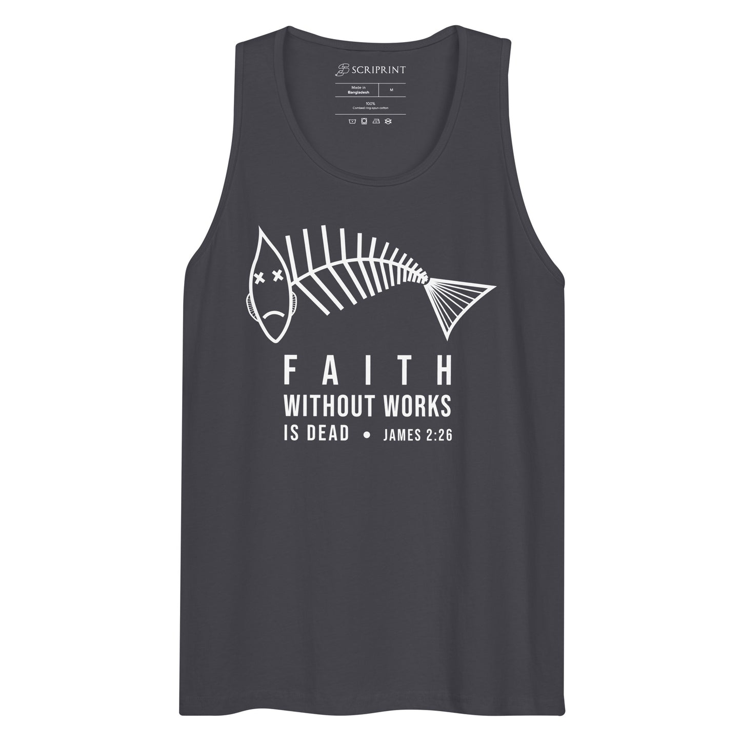 Faith Without Works Dark-Colored Men’s Premium Tank Top