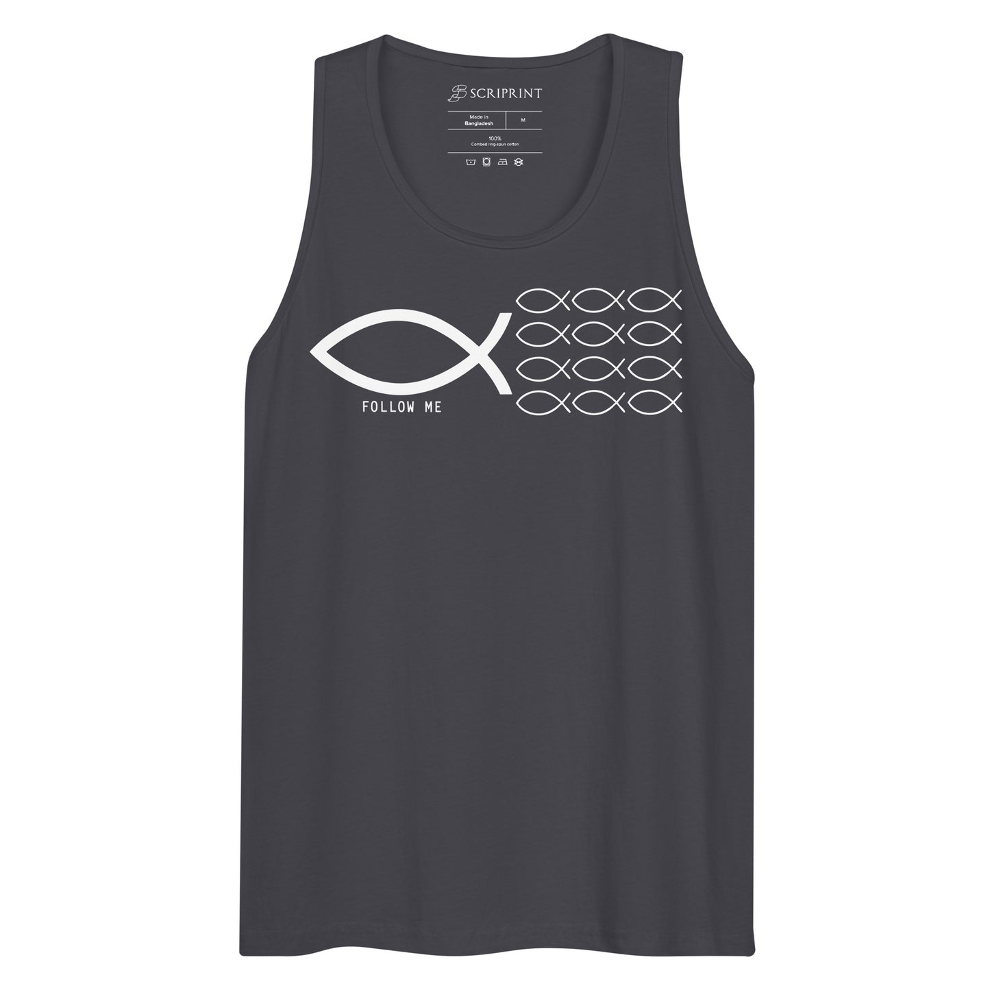 Follow Me Dark-Colored Men’s Premium Tank Top