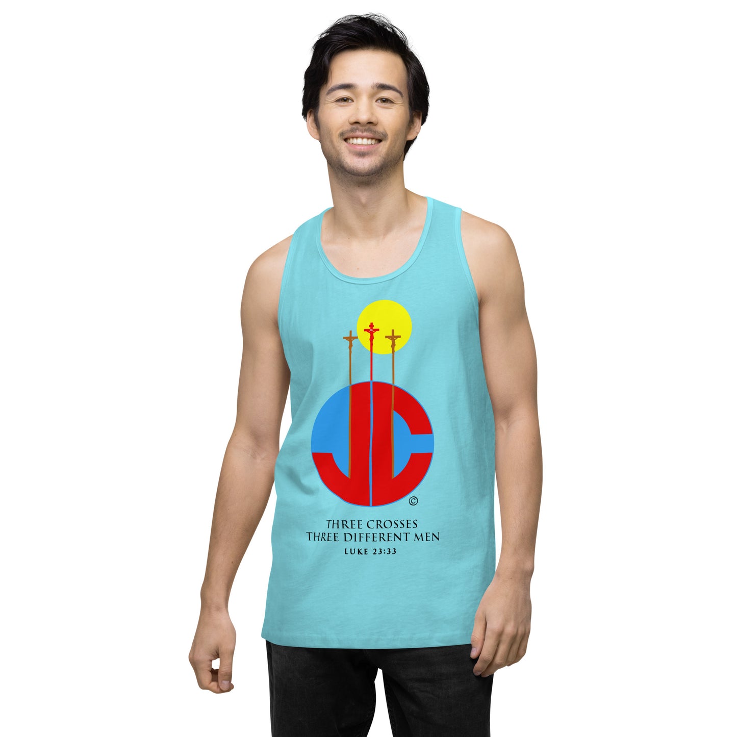 Three Crosses Men’s Premium Tank Top