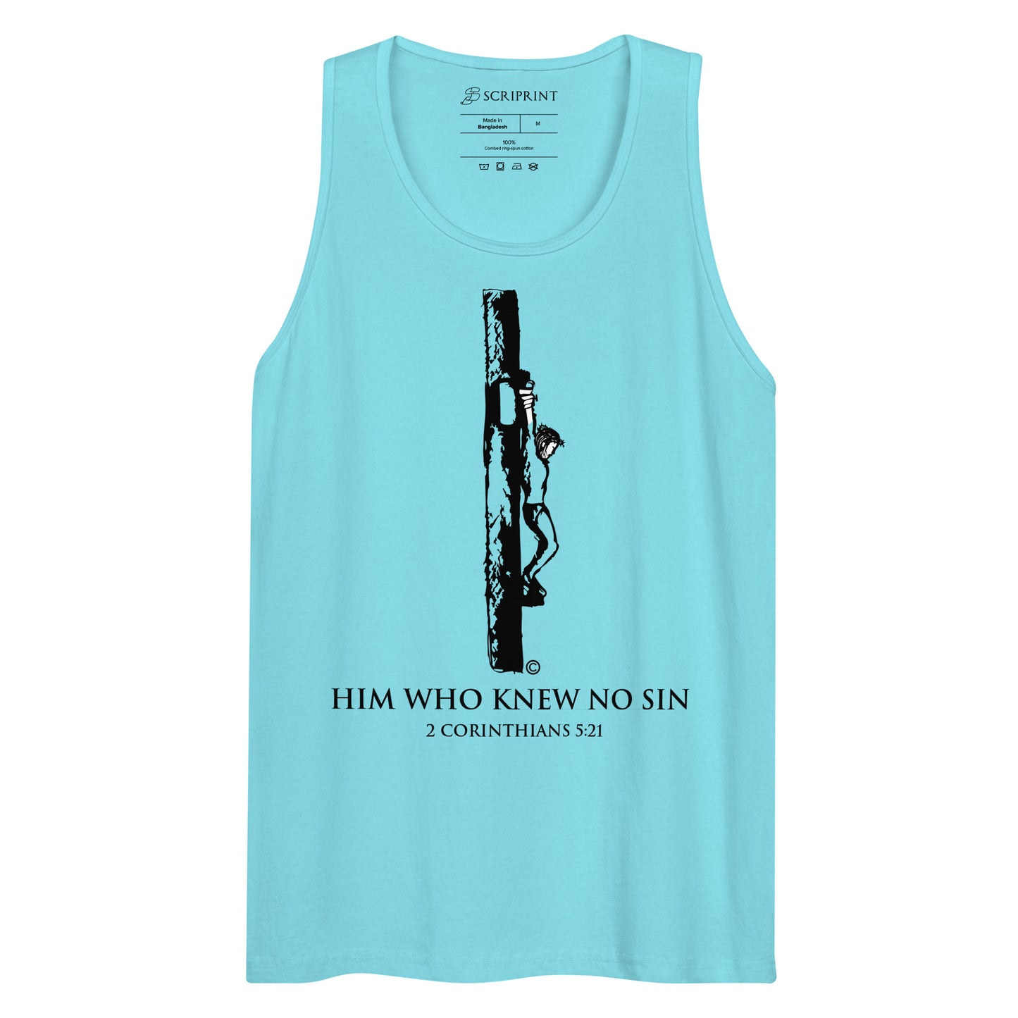 Him Who Knew No Sin Men’s Premium Tank Top