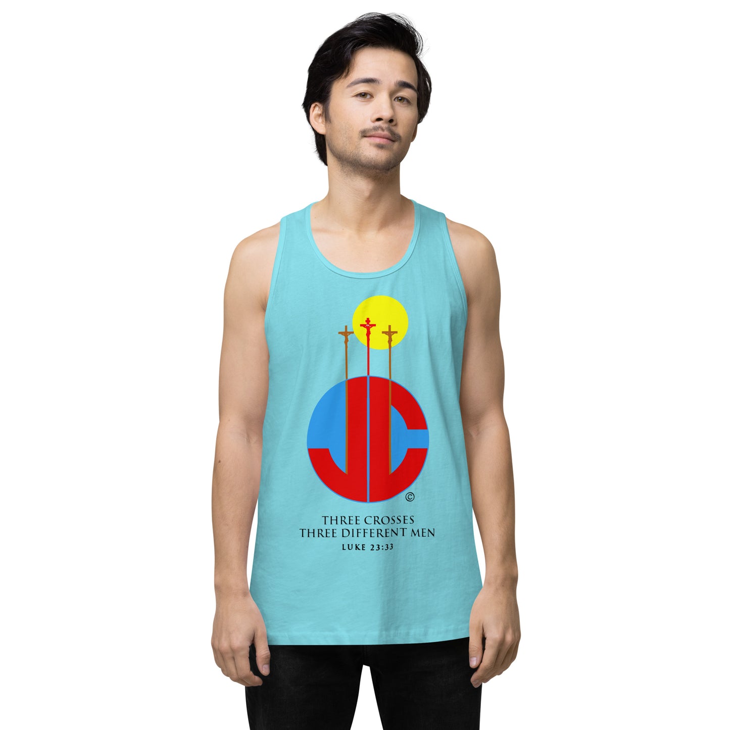 Three Crosses Men’s Premium Tank Top