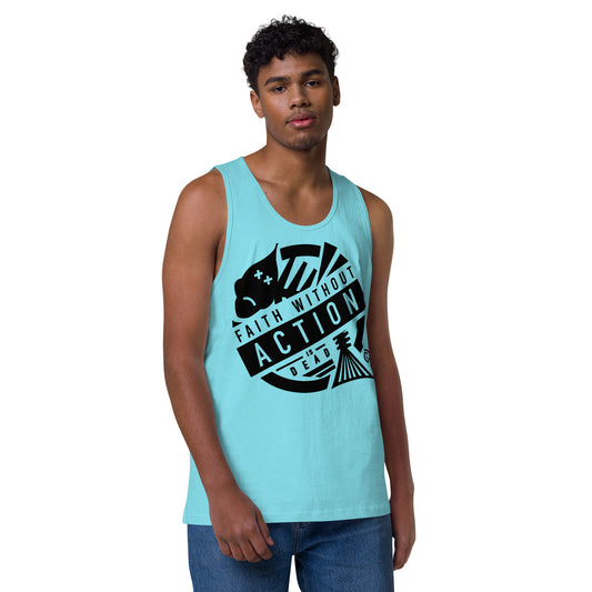 Faith Without Action Men’s premium tank top