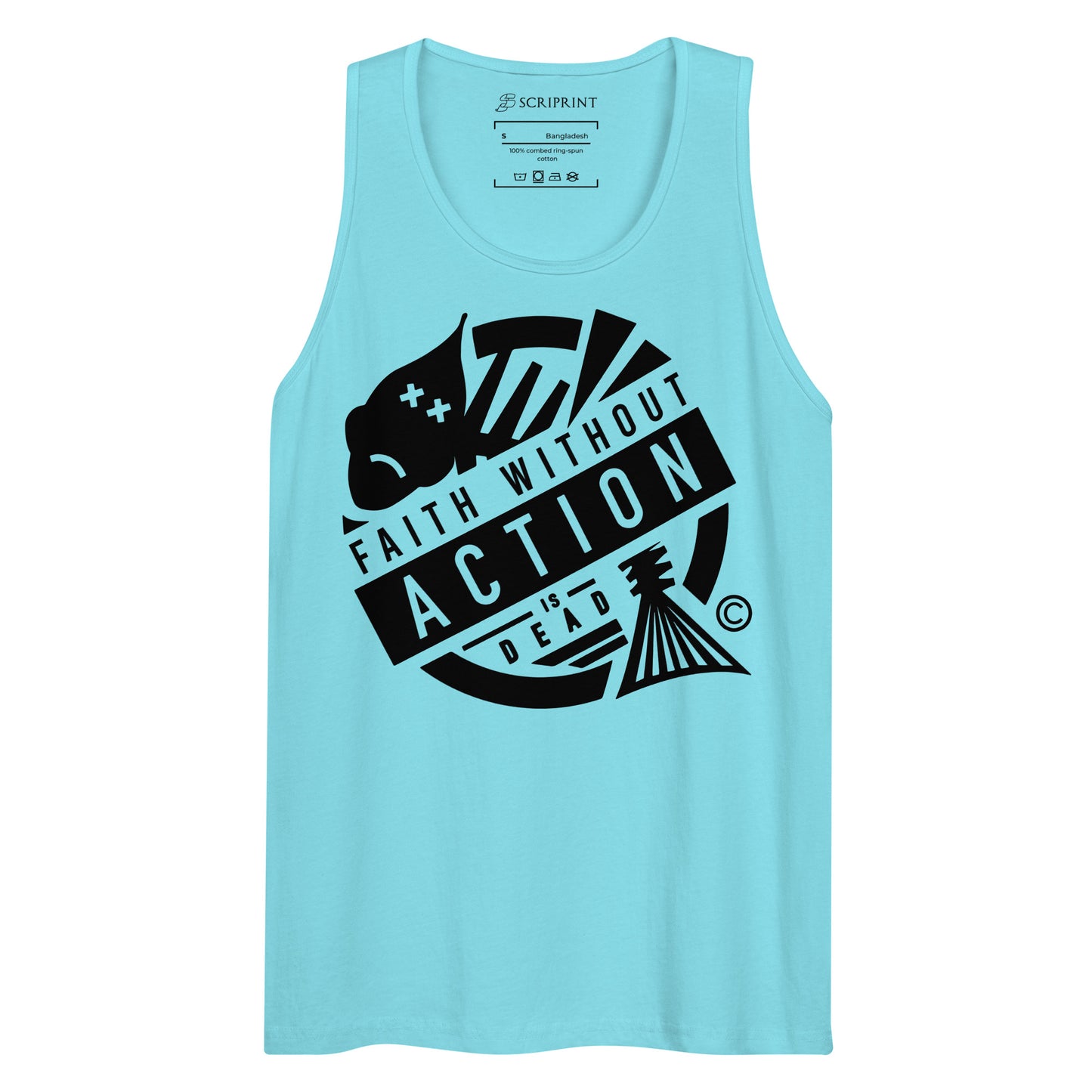 Faith Without Action Men’s premium tank top