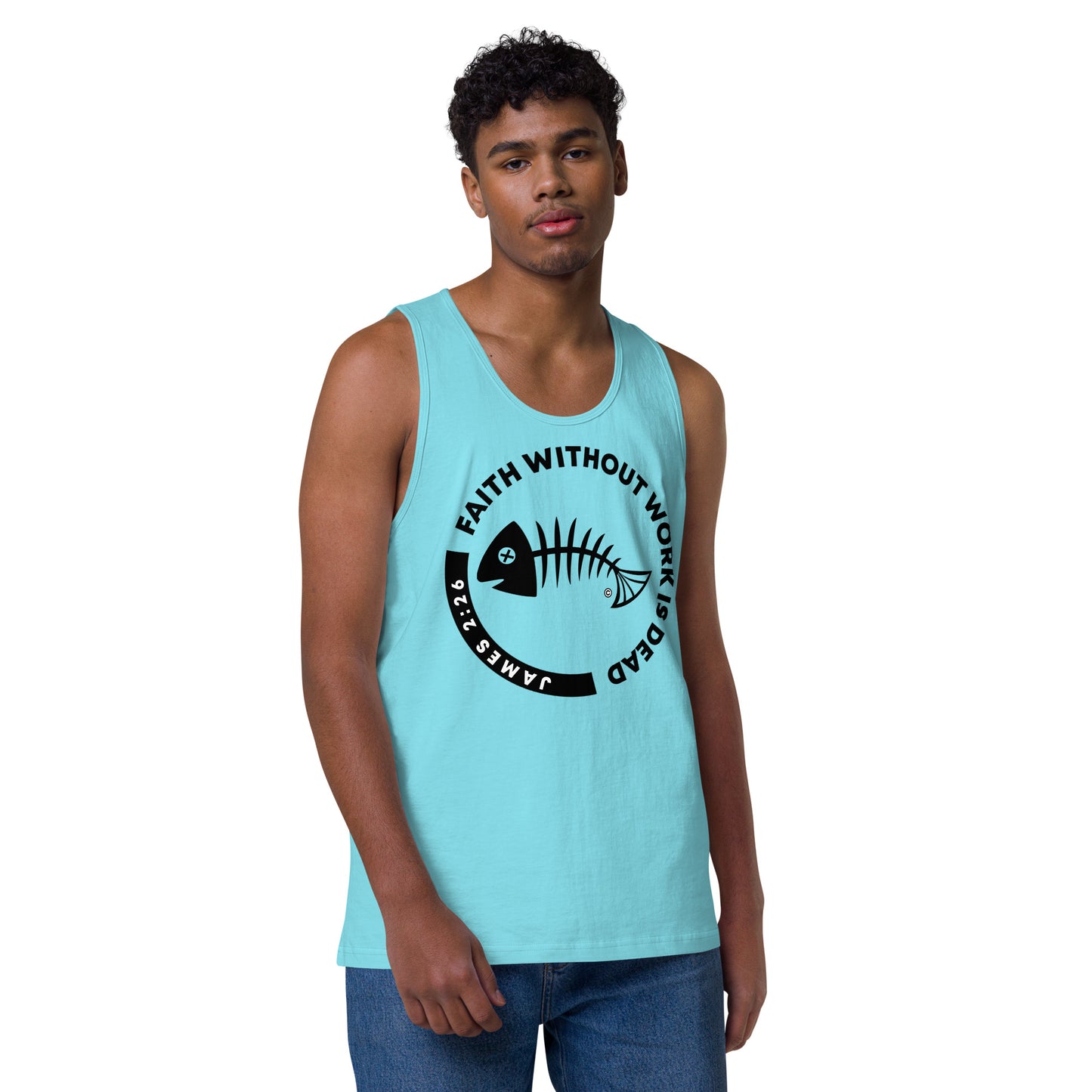 Faith Without Work Men’s Premium Tank Top