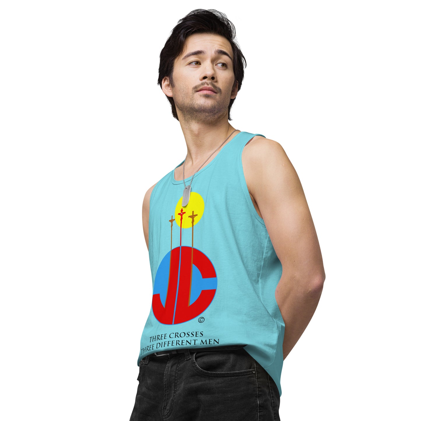 Three Crosses Men’s Premium Tank Top