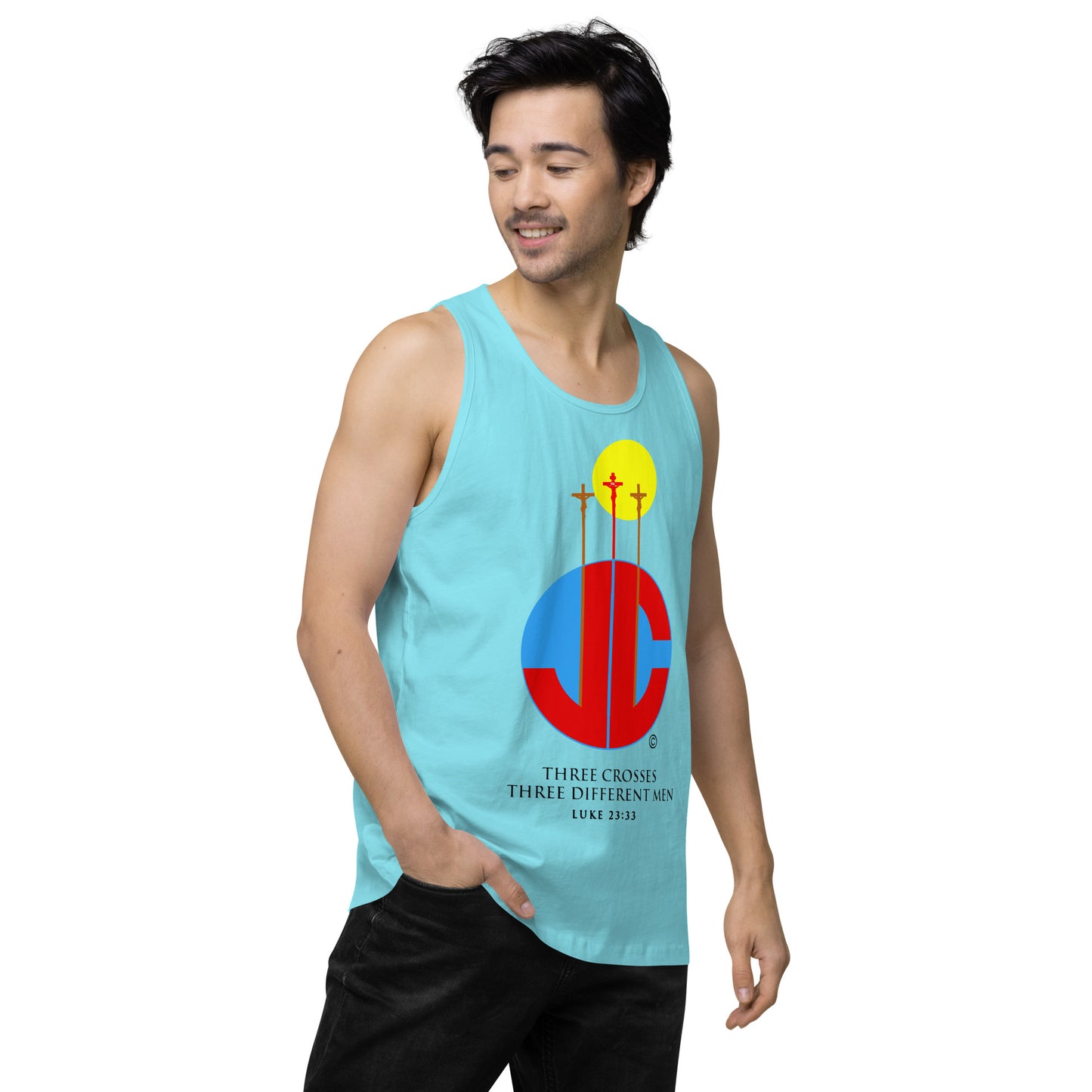 Three Crosses Men’s Premium Tank Top