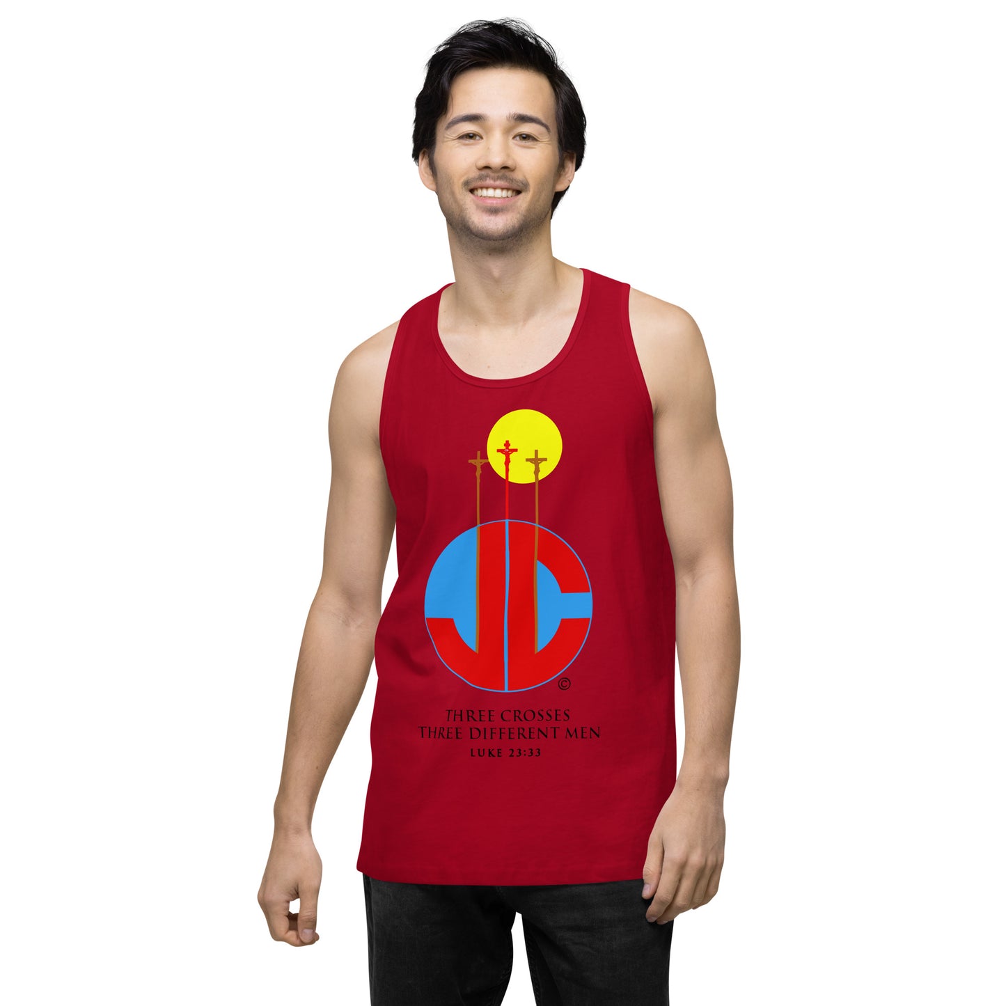 Three Crosses Men’s Premium Tank Top