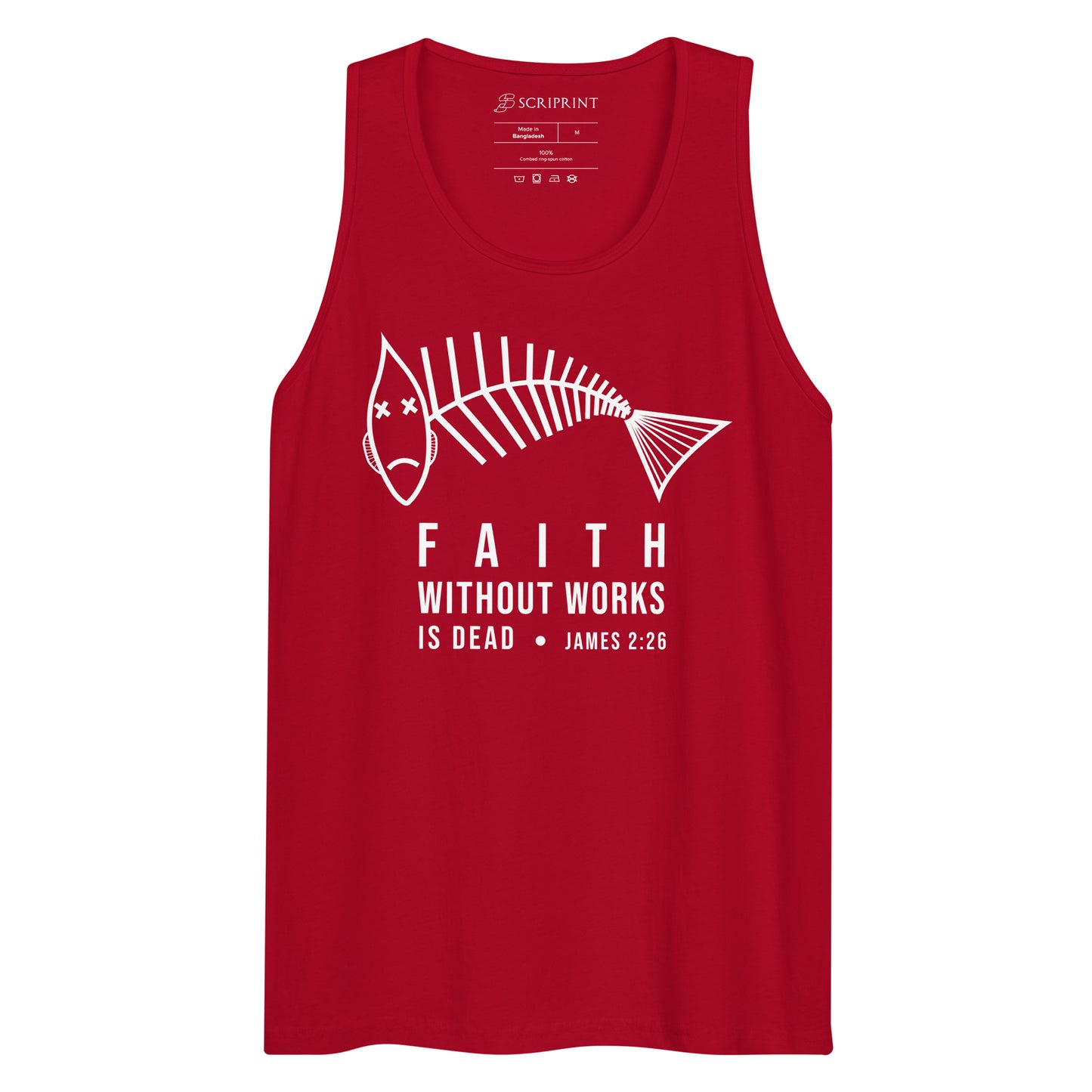 Faith Without Works Dark-Colored Men’s Premium Tank Top