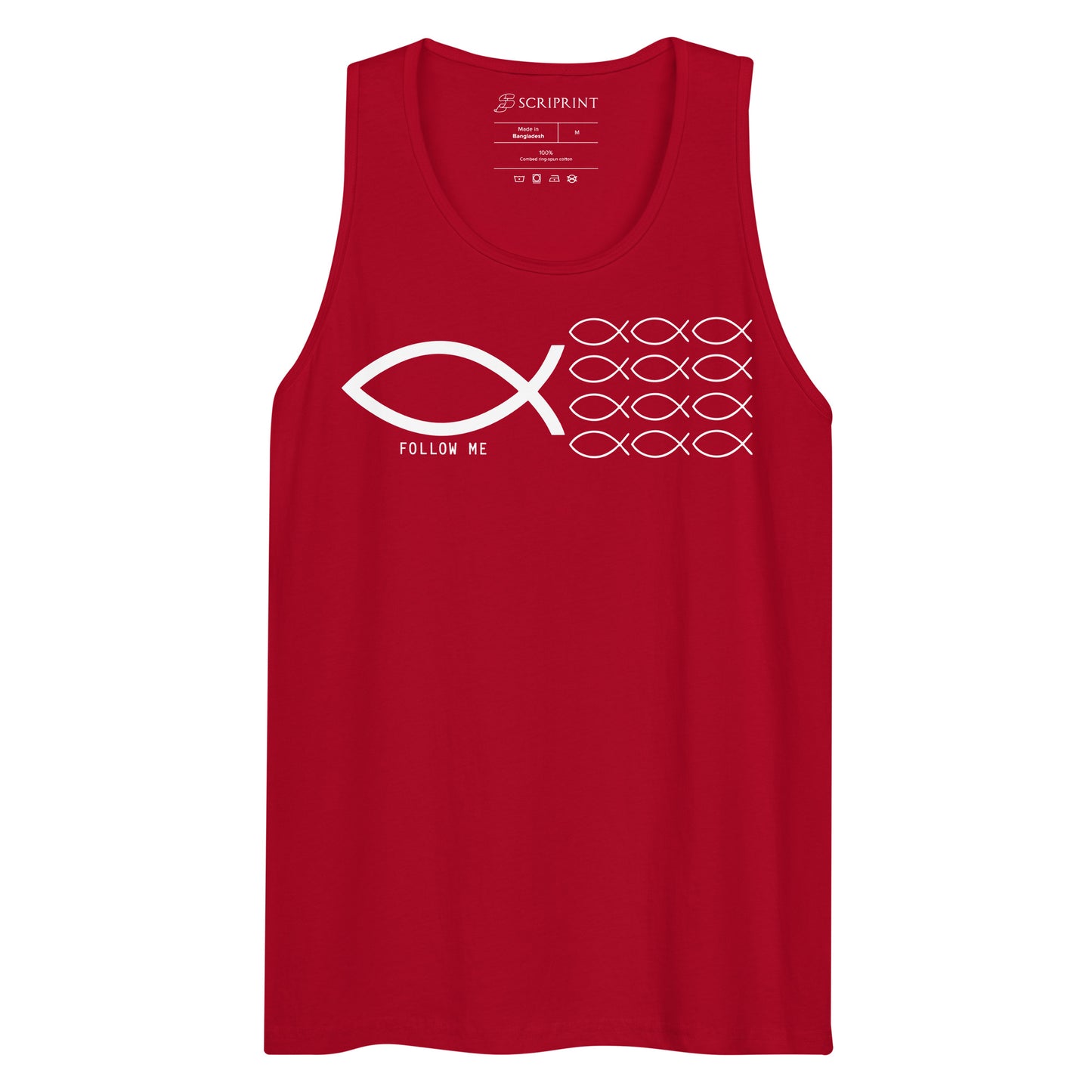 Follow Me Dark-Colored Men’s Premium Tank Top