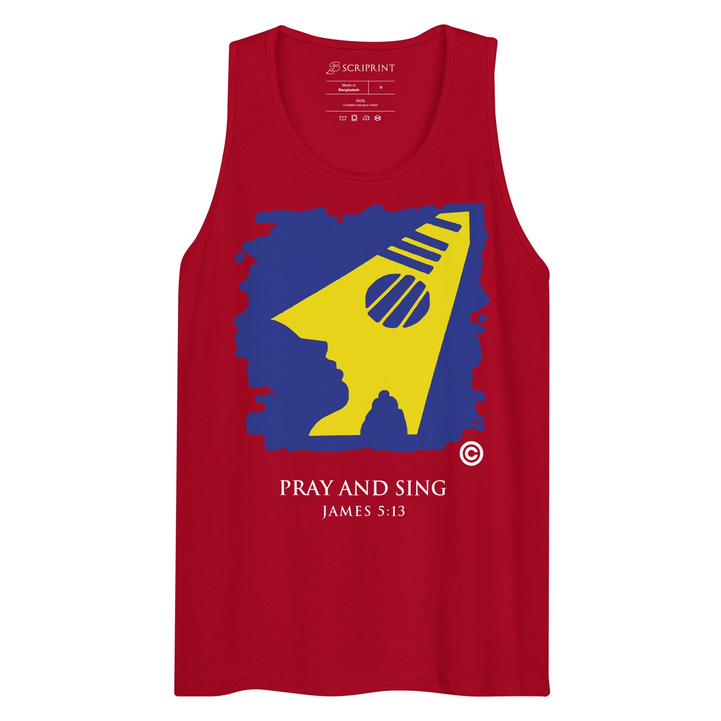 Pray and Sing Dark-Colored Men’s Premium Tank Top
